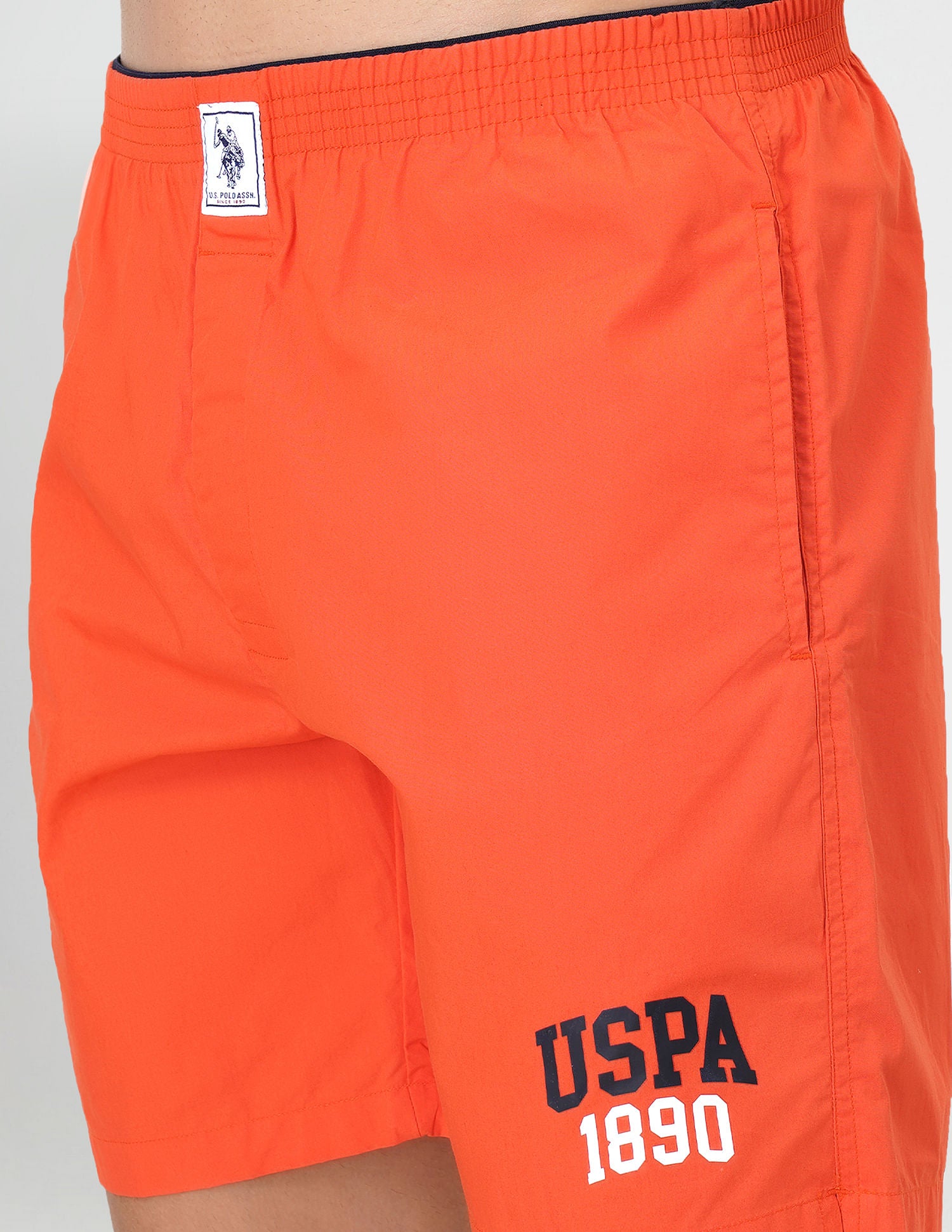 Brand Print Cotton IYAA Boxers - Pack Of 1 Orange - U.S. POLO ASSN. | Large