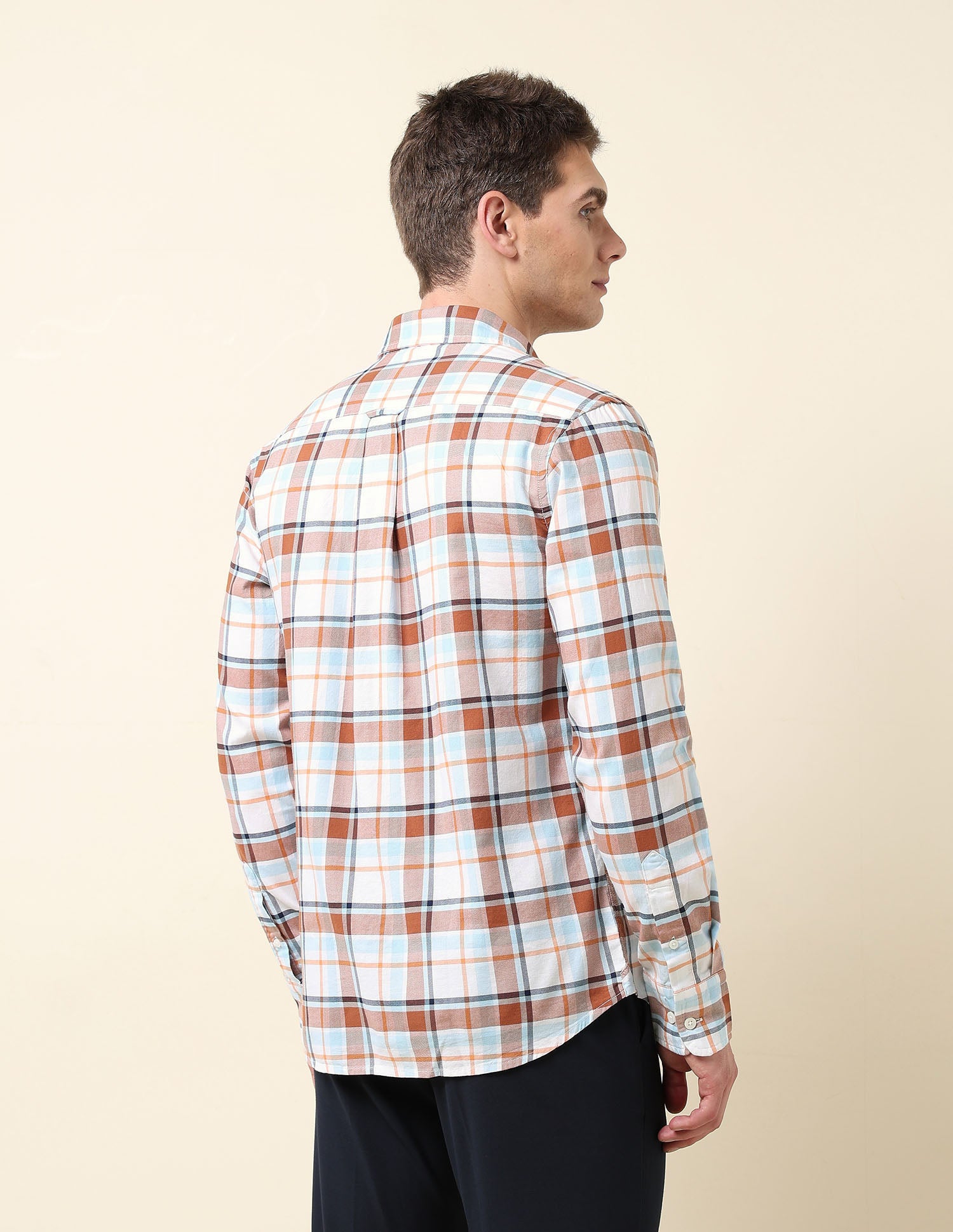 Tartan Checked Tailored Fit Shirt Khaki - U.S. Polo Assn. India | Large