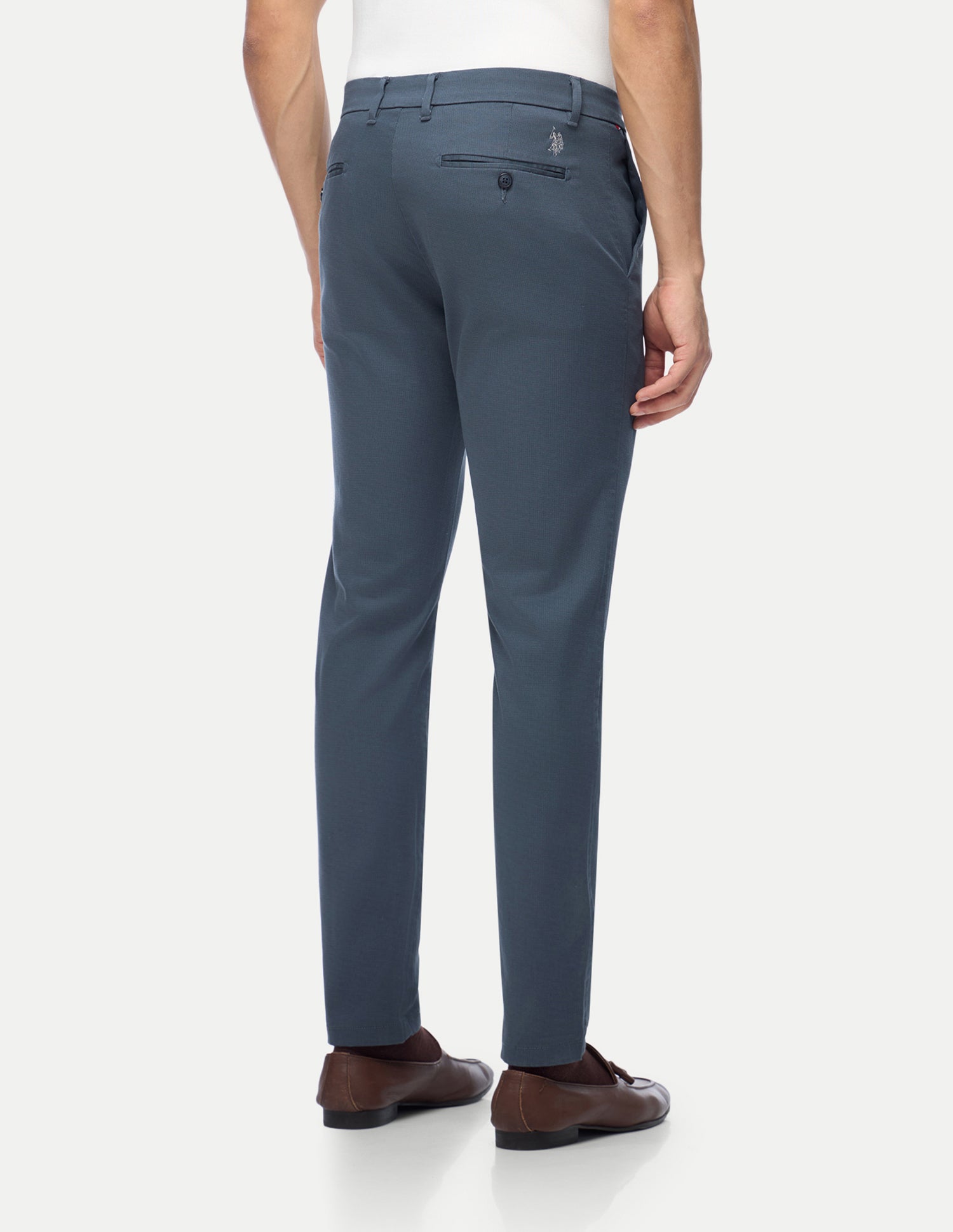 Austin Trim Regular Fit Satin Trousers Navy - U.S. Polo Assn. India | Large