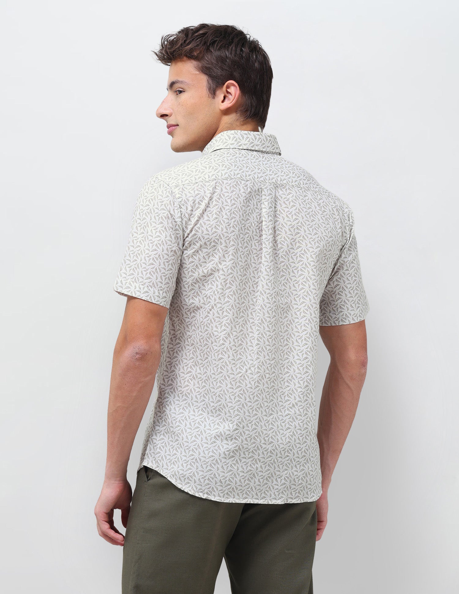 Tropical Printed Regular Fit Shirt Light Olive - U.S. Polo Assn. India | Large