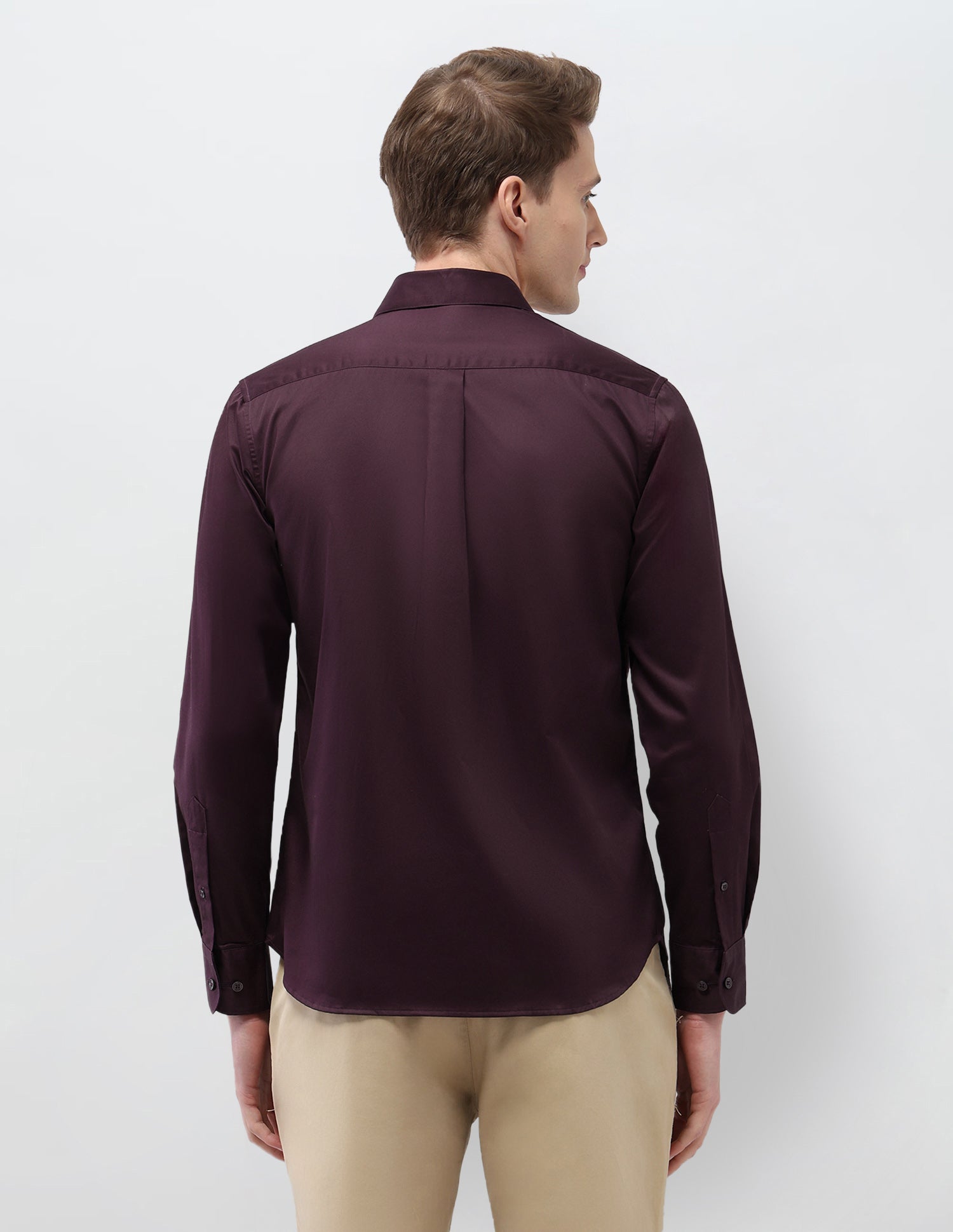 Solid Tailored Fit Shirt Wine - U.S. Polo Assn. India | Large