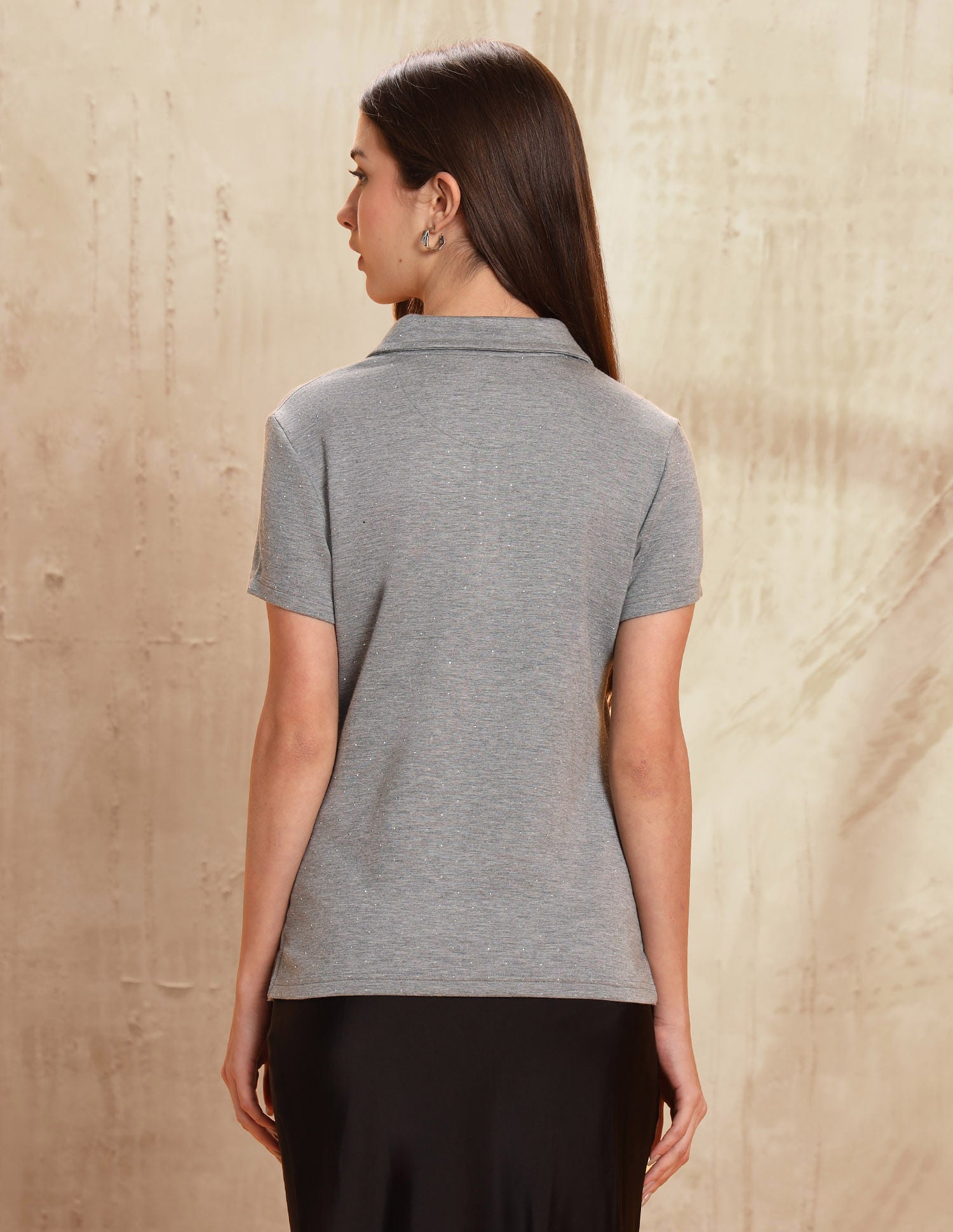 Reglar Fit Embellished Top Grey - U.S. POLO ASSN. | Large