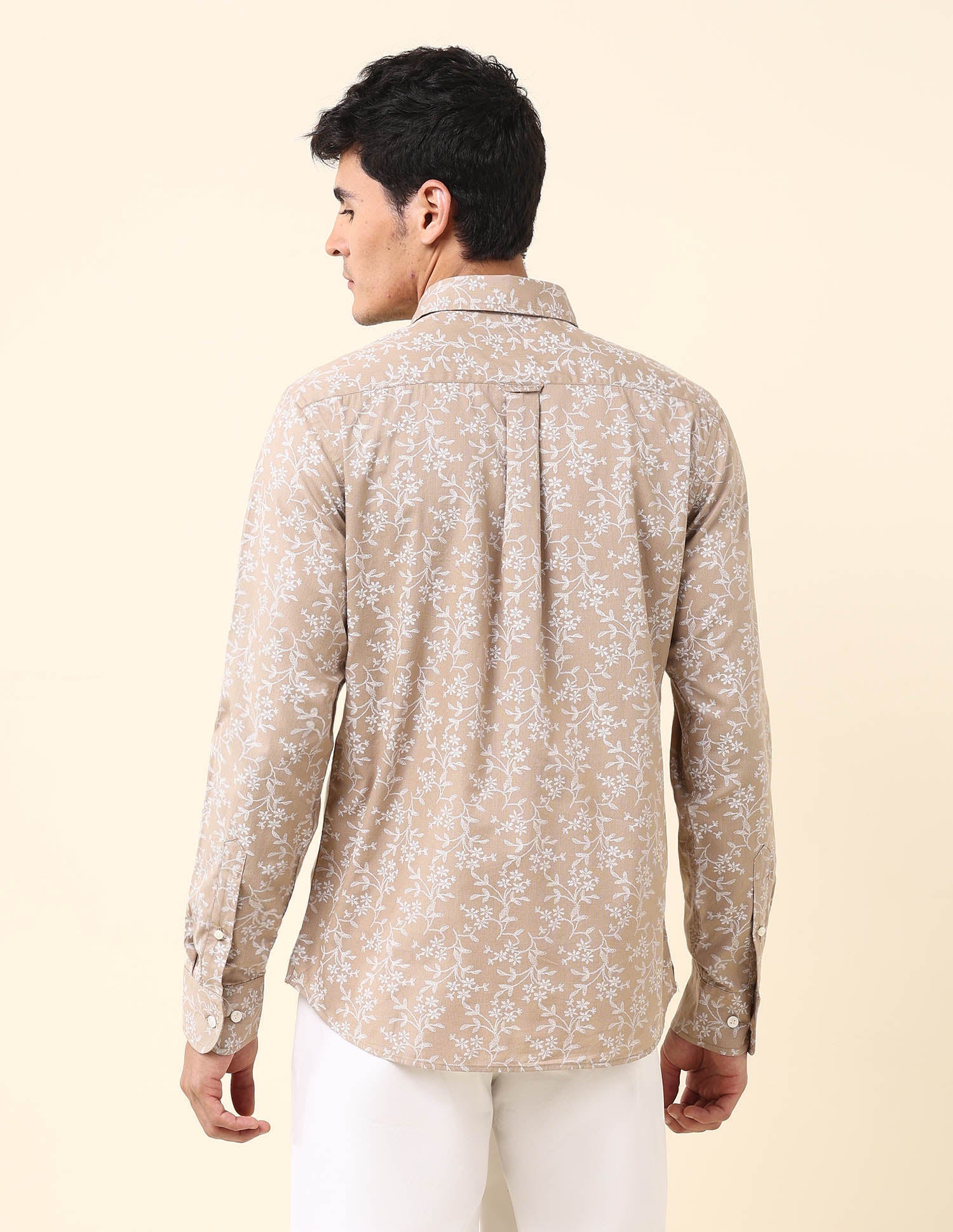 Pure Cotton Floral Printed Shirt Khaki - U.S. Polo Assn. India | Large