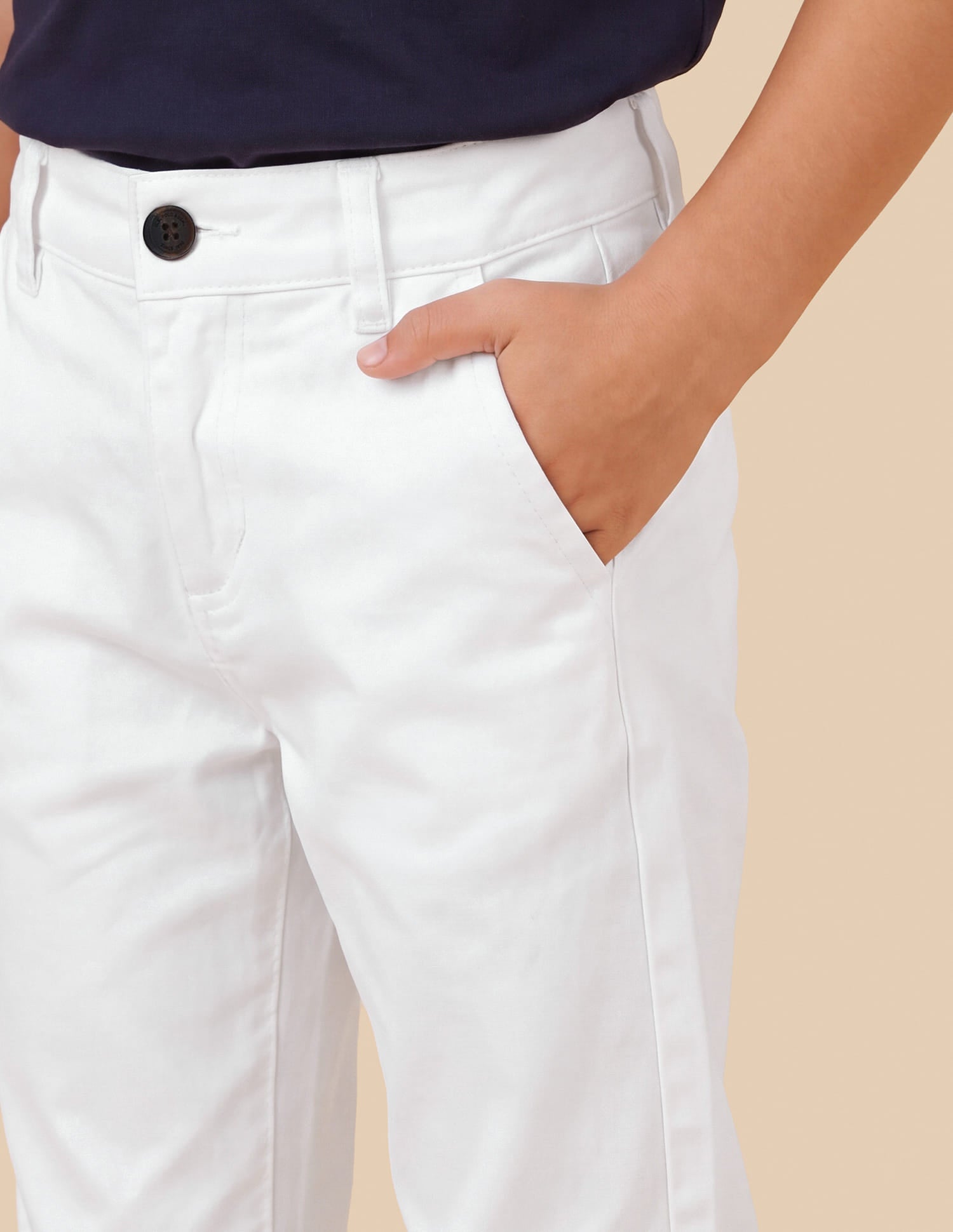 Twill Slim Fit Trousers White - U.S. Polo Assn. India | Large