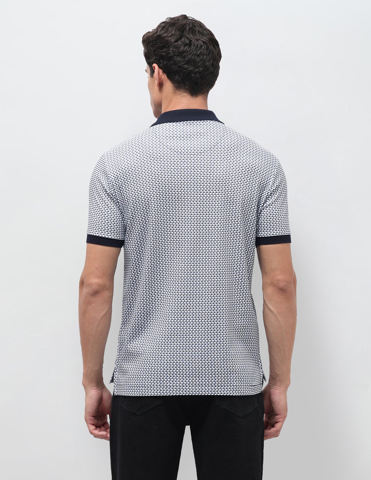 Geometric Printed Slim Fit Polo Shirt Navy - U.S. Polo Assn. India | Large