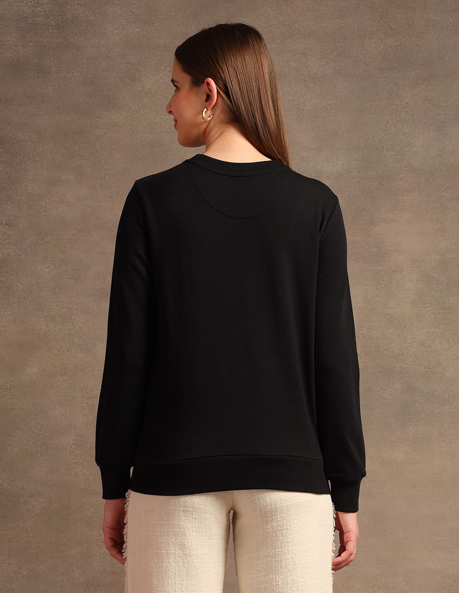 Drop Shoulder Embellished Sweatshirt Black - U.S. POLO ASSN. | Large