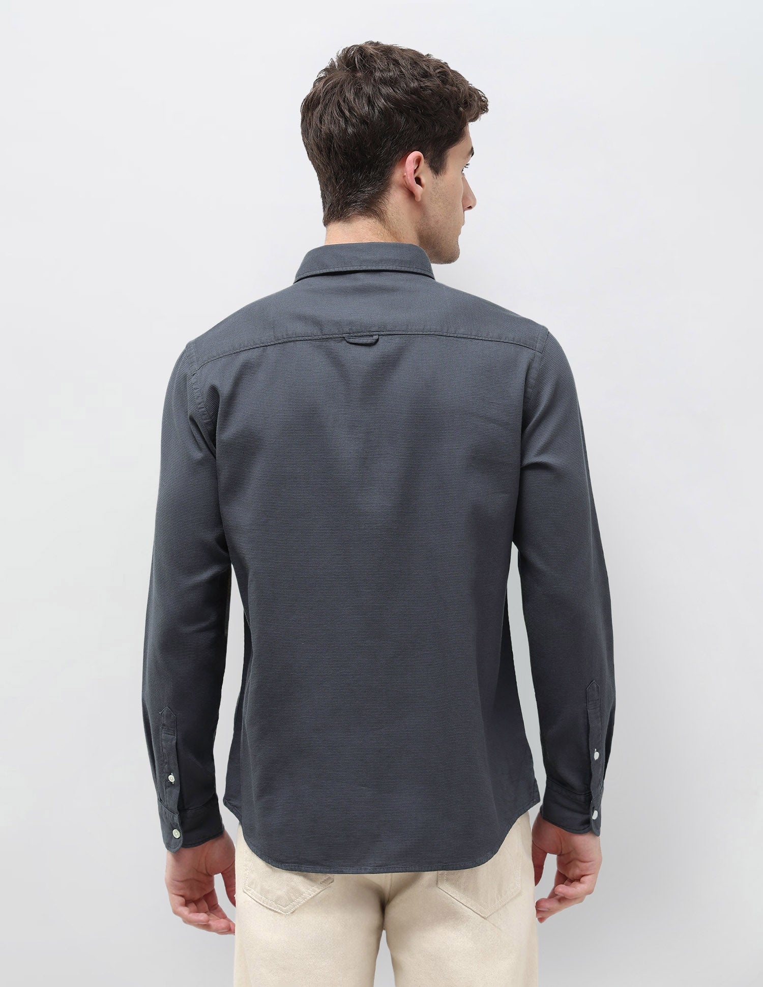 Textured Regular Fit Shirt Charcoal - U.S. POLO ASSN. | Large