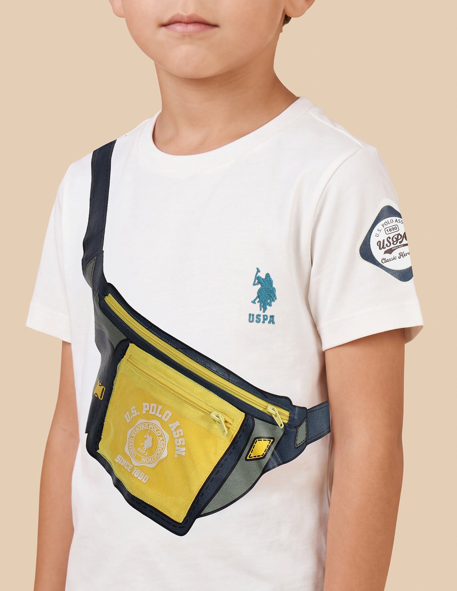 Graphic Printed Regular Fit T-Shirt Off White - U.S. Polo Assn. India | Large