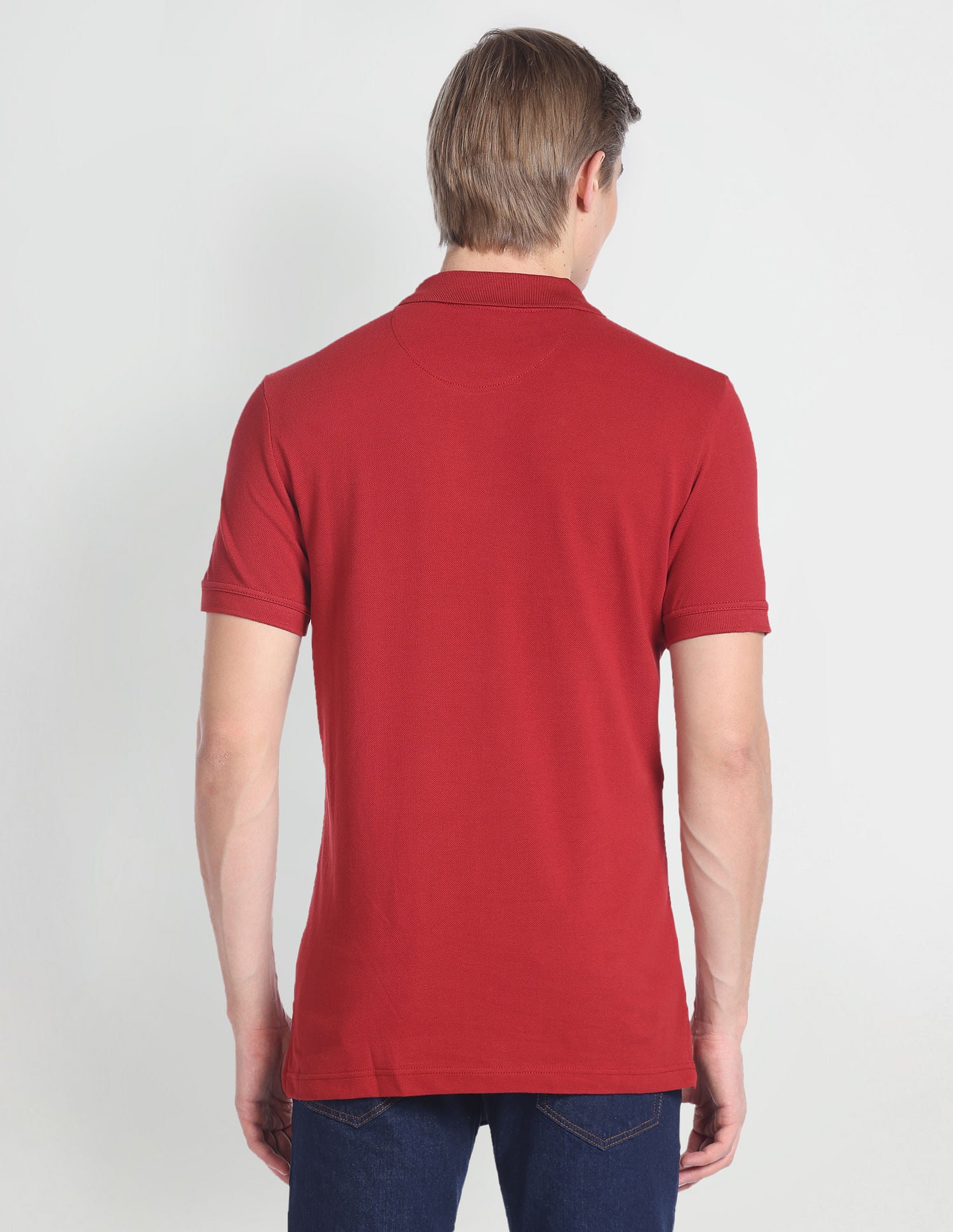 Colour Block Muscle Fit Polo Shirt Maroon - U.S. Polo Assn. India | Large