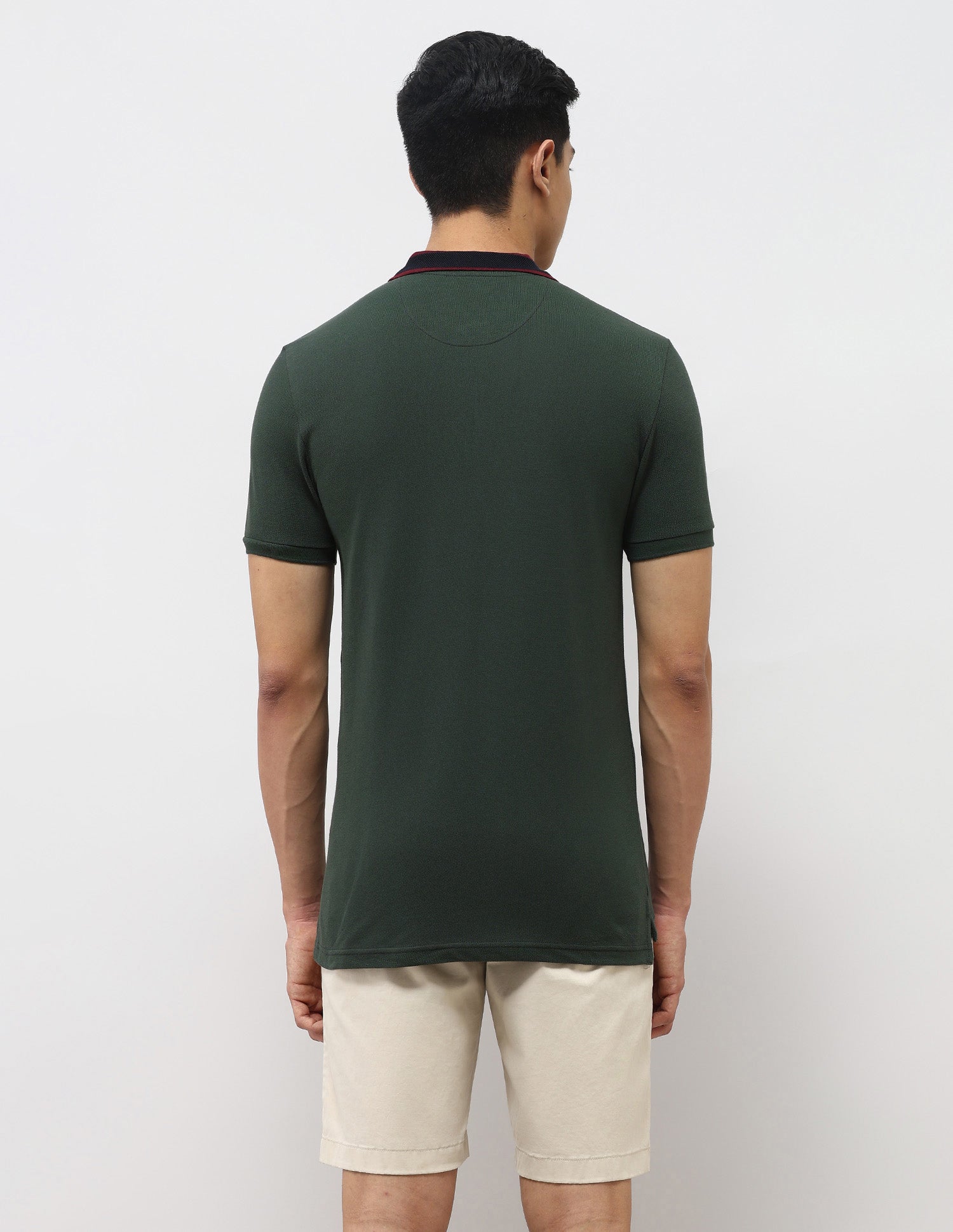Pure Cotton Muscle Fit Polo Shirt Olive - U.S. Polo Assn. India | Large