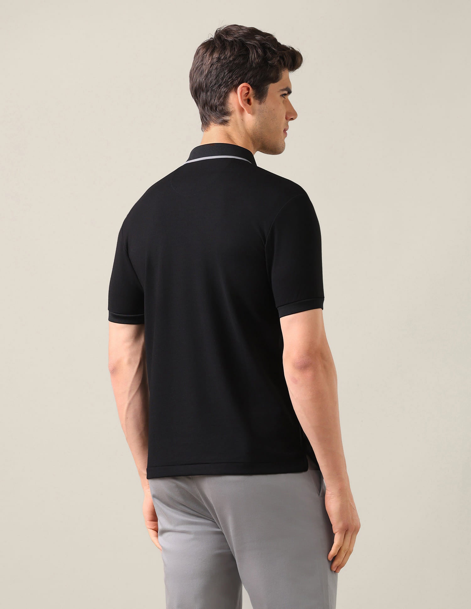 Solid Slim Fit Polo Shirt Black - U.S. Polo Assn. India | Large