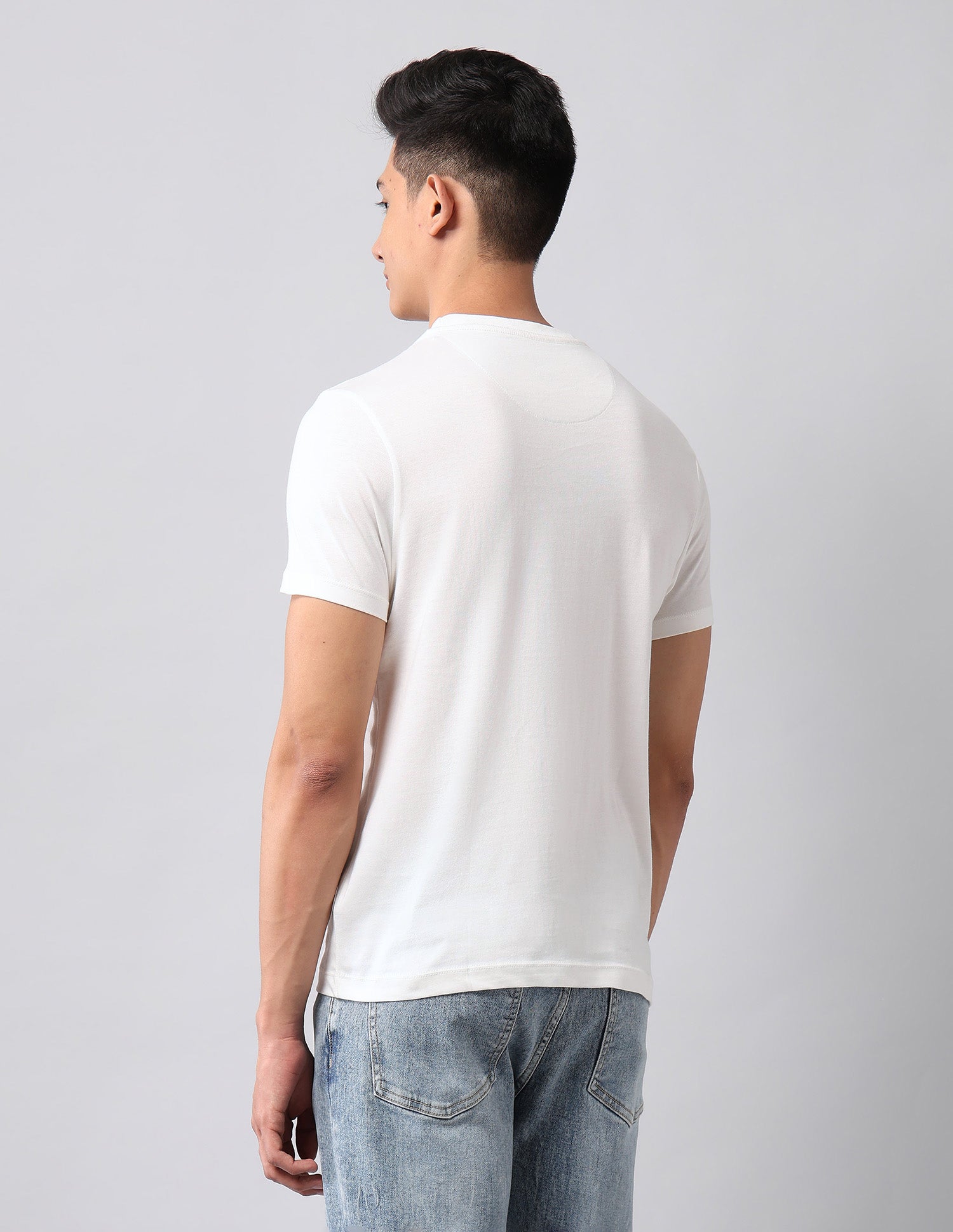 Graphic Printed Pure Cotton T-Shirt Ivory - U.S. Polo Assn. India | Large