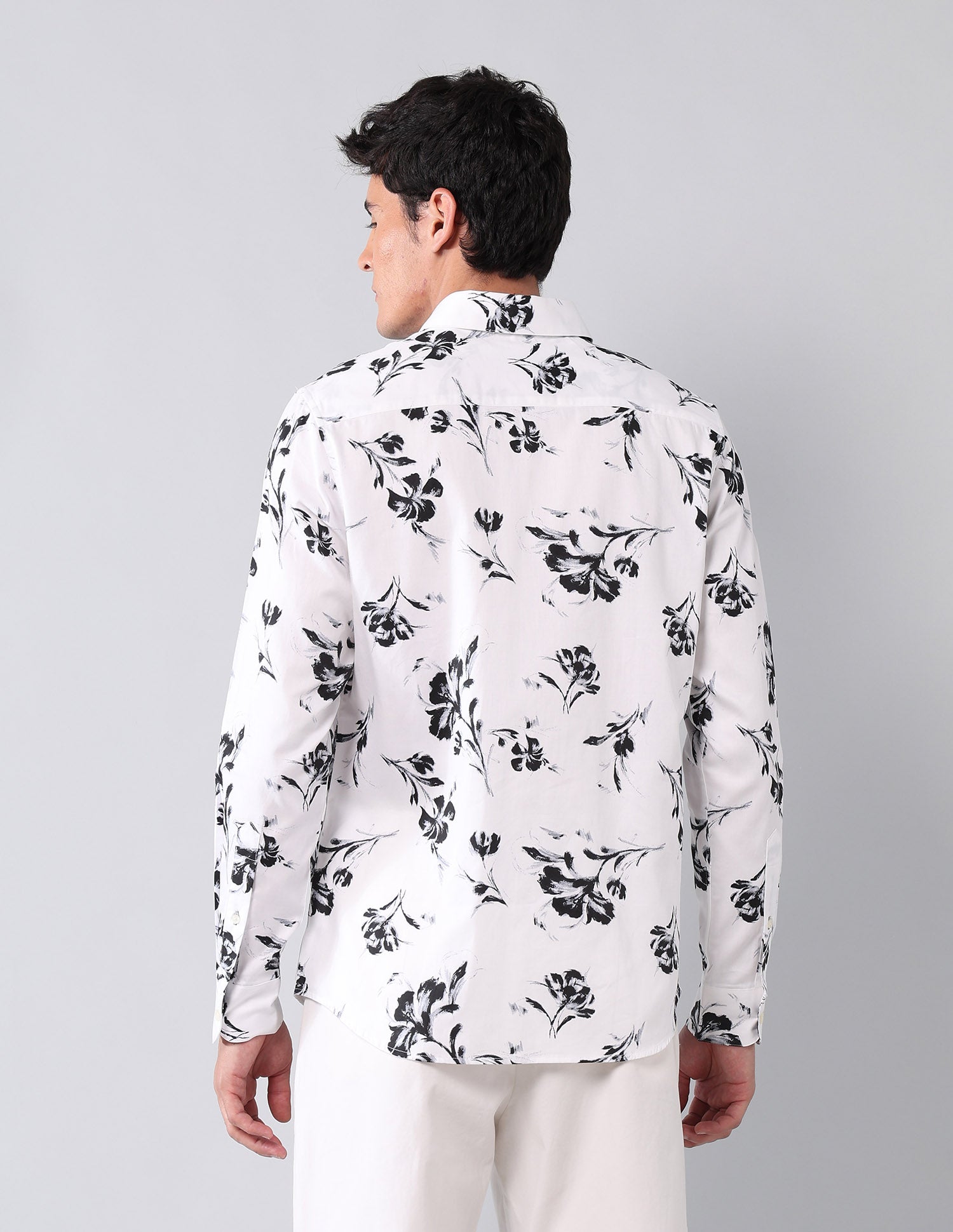 Floral Printed Pure Cotton Shirt White - U.S. Polo Assn. India | Large