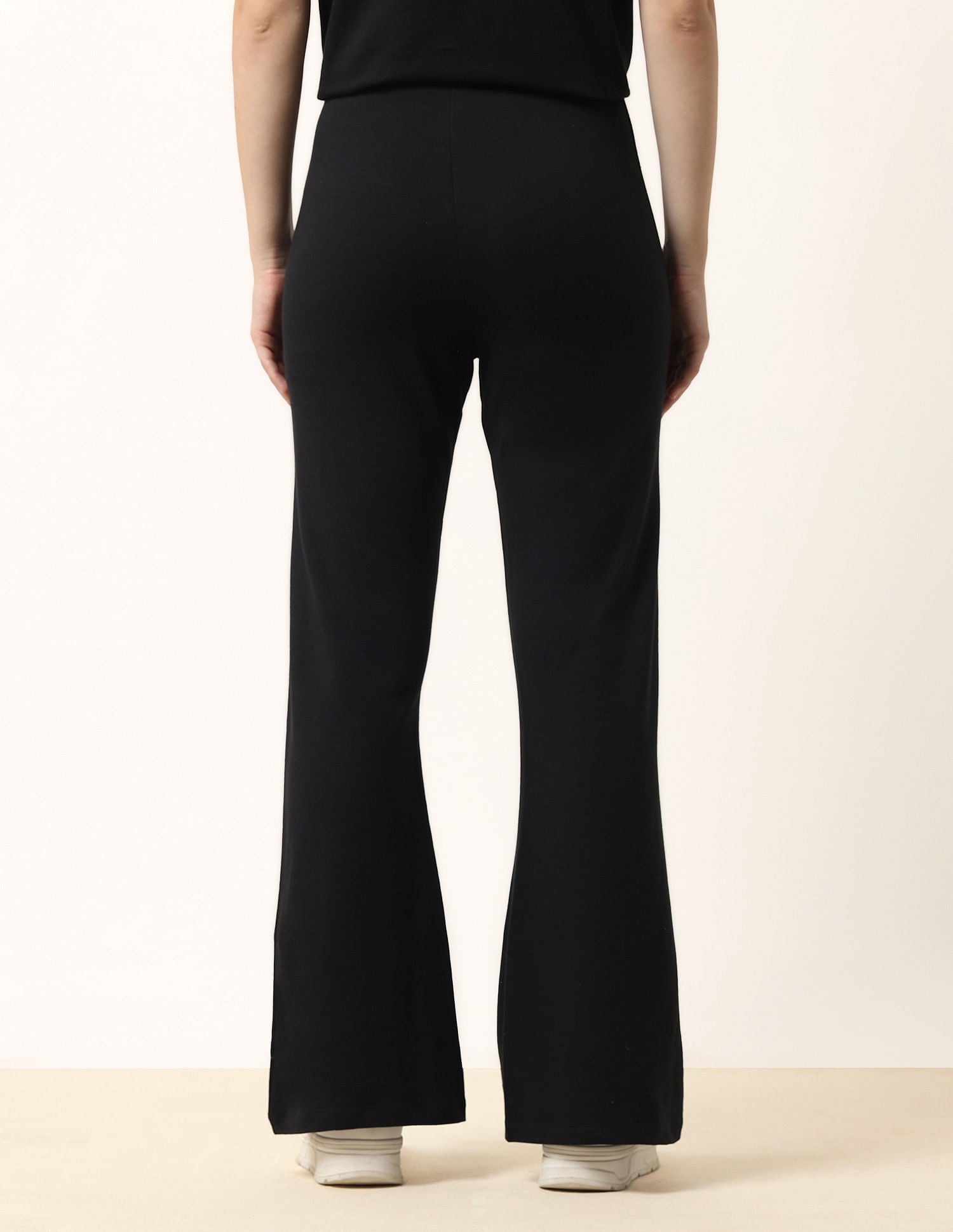 High-Rise Flared Fit Lounge Pants Black - U.S. POLO ASSN. | Large