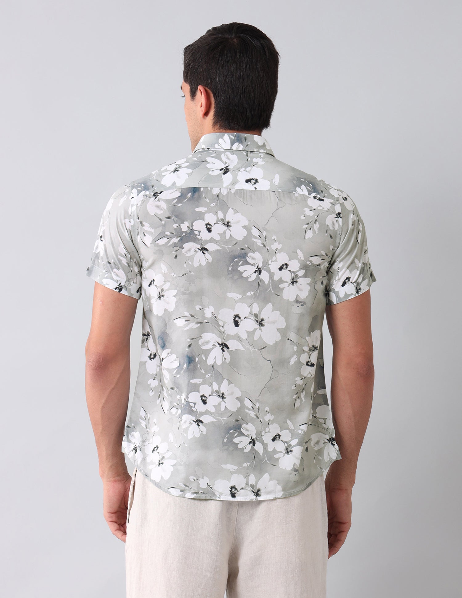 Regular Fit Floral Printed Shirt Grey - U.S. Polo Assn. India | Large