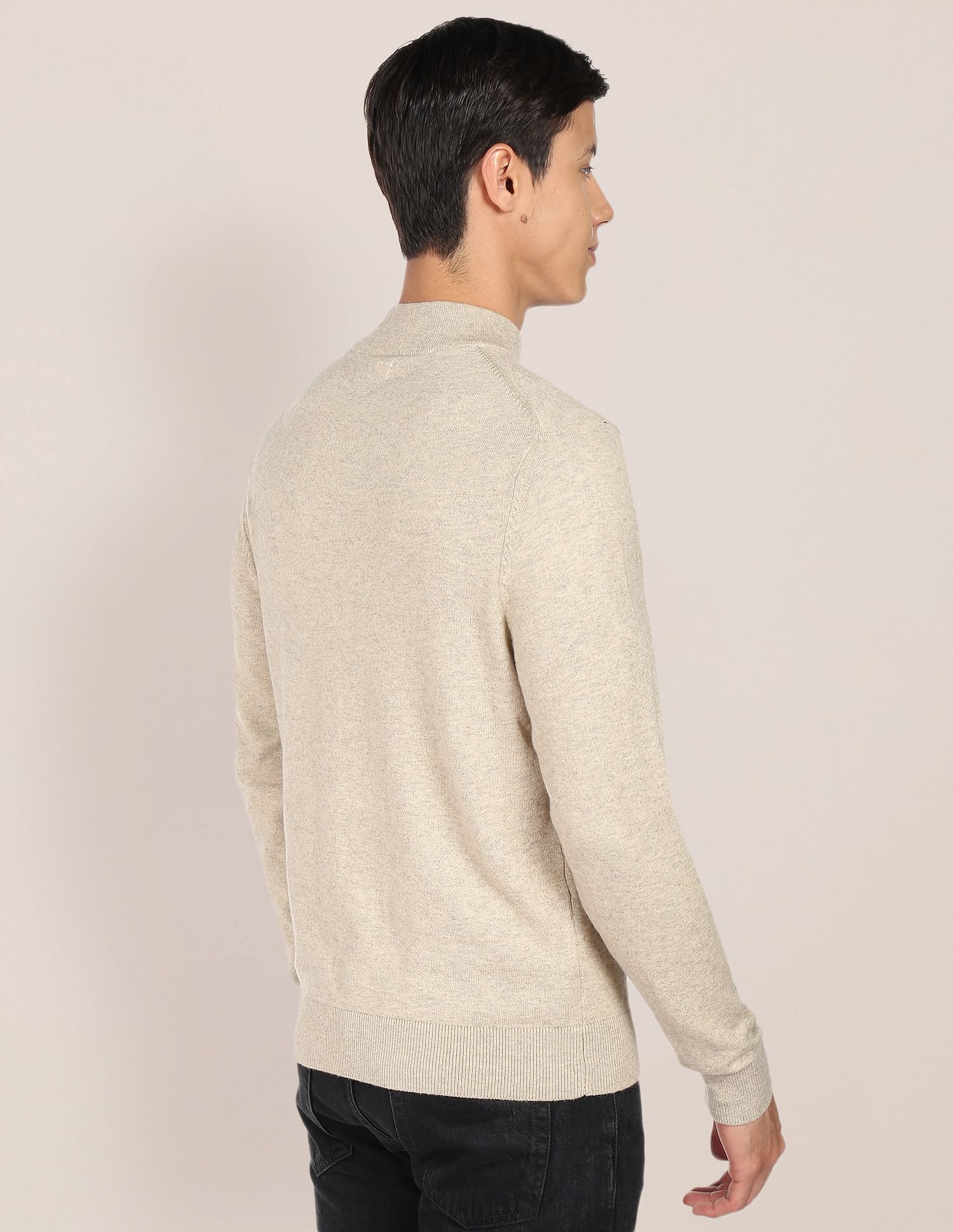 Mock Neck Heathered Sweater – U.S. Polo Assn. India