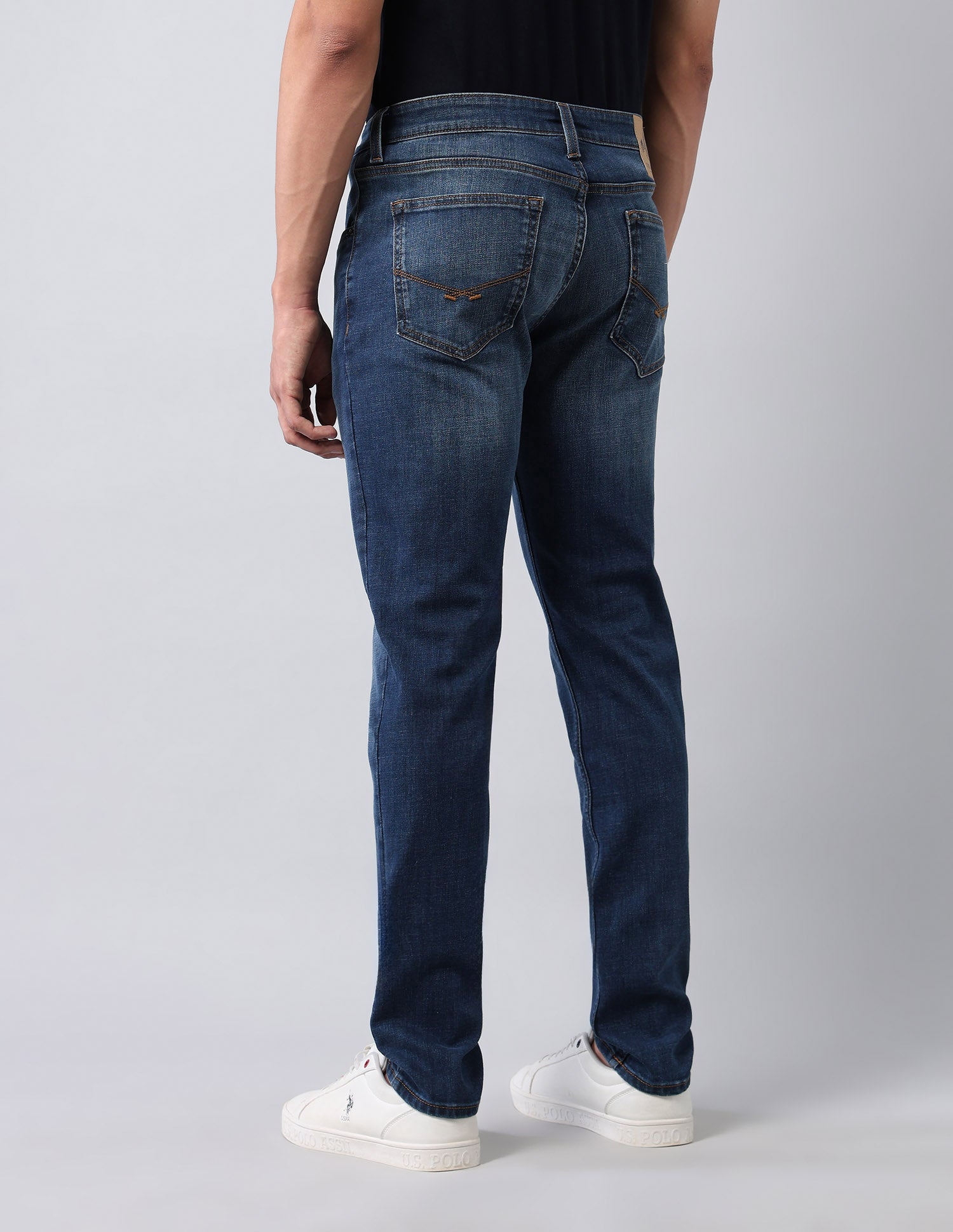 Brandon Slim Tapered Fit Blue Jeans Med Blue - U.S. POLO ASSN. | Large