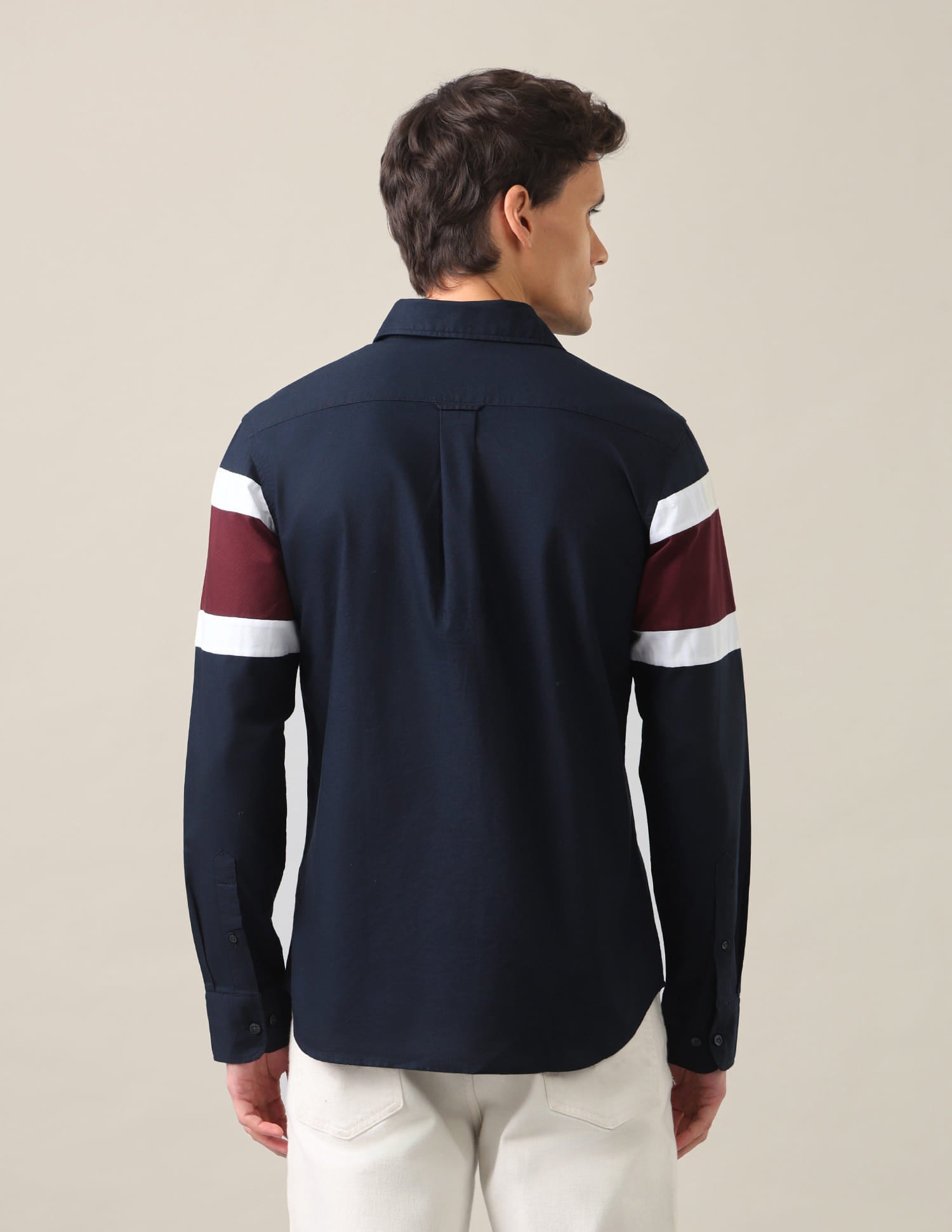 Colour Blocked Tailored Fit Shirt Navy Blue - U.S. Polo Assn. India | Large