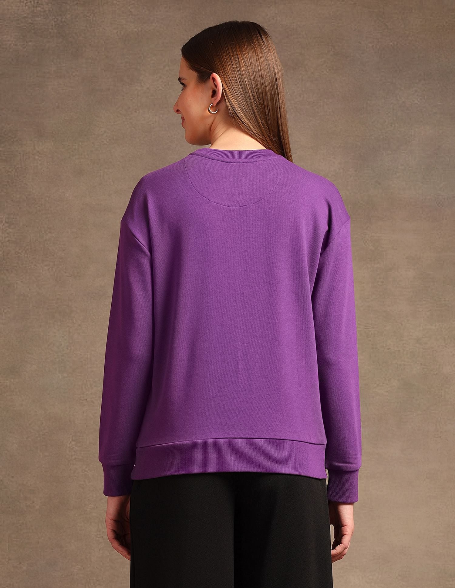 Drop Shoulder Embroidered Sweatshirt Purple - U.S. POLO ASSN. | Large