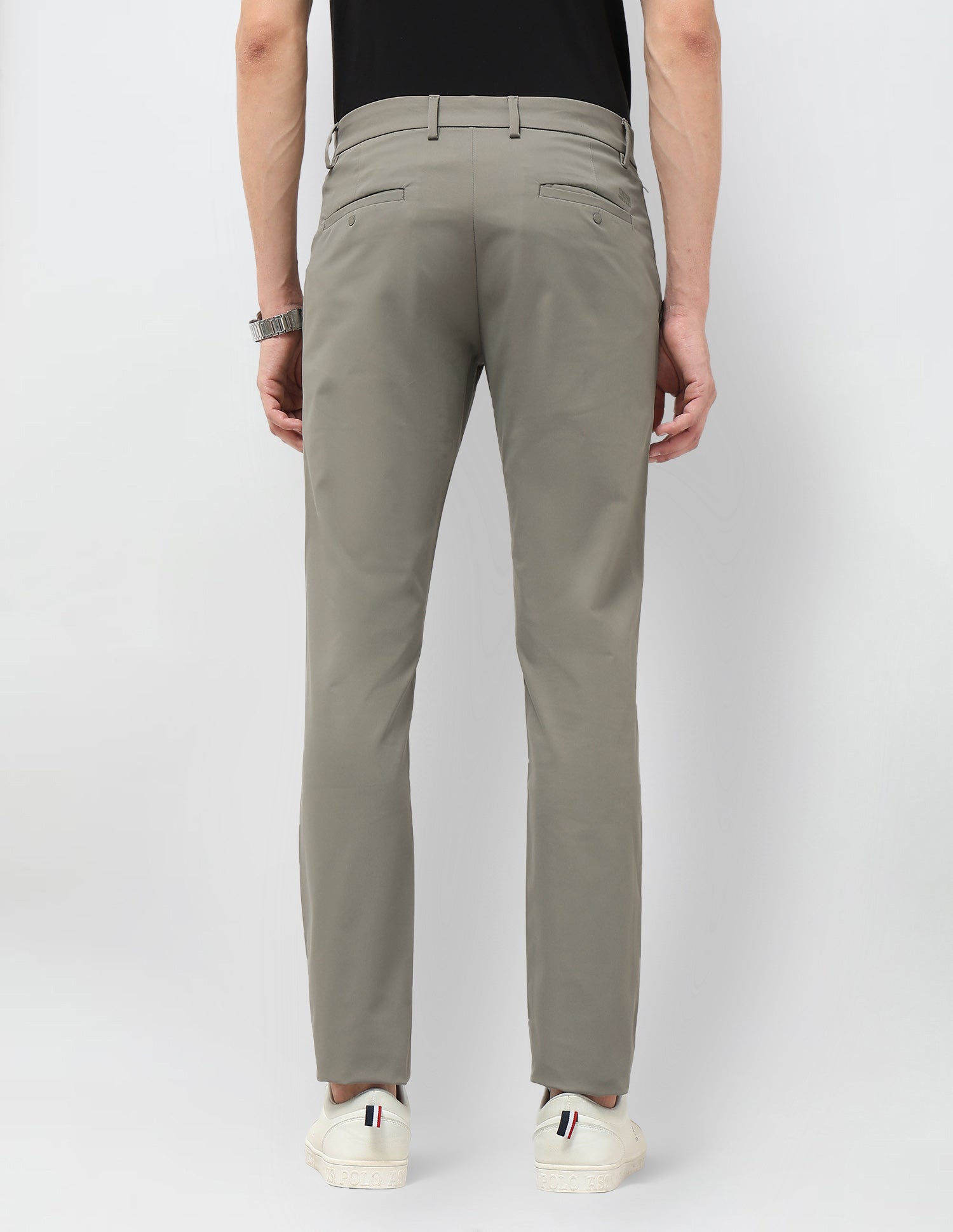 Austin Slim Fit Satin Trousers Sage - U.S. POLO ASSN. | Large