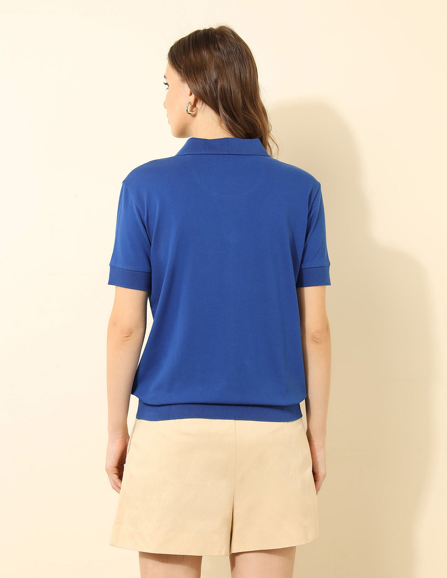 Boxy Fit Solid Polo Shirt Blue - U.S. Polo Assn. India | Large