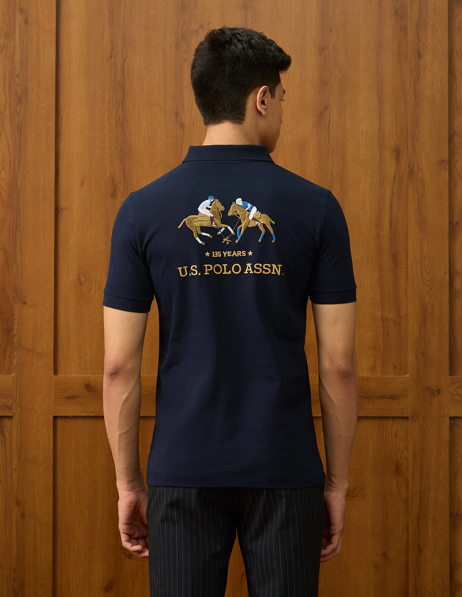 Brand Embroidered Varsity Polo Shirt Navy - U.S. POLO ASSN. | Large