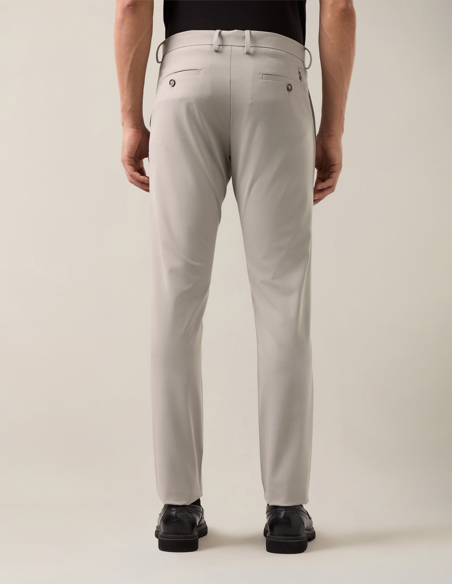 Austin Slim Fit Satin Trousers Ecru - U.S. Polo Assn. India | Large