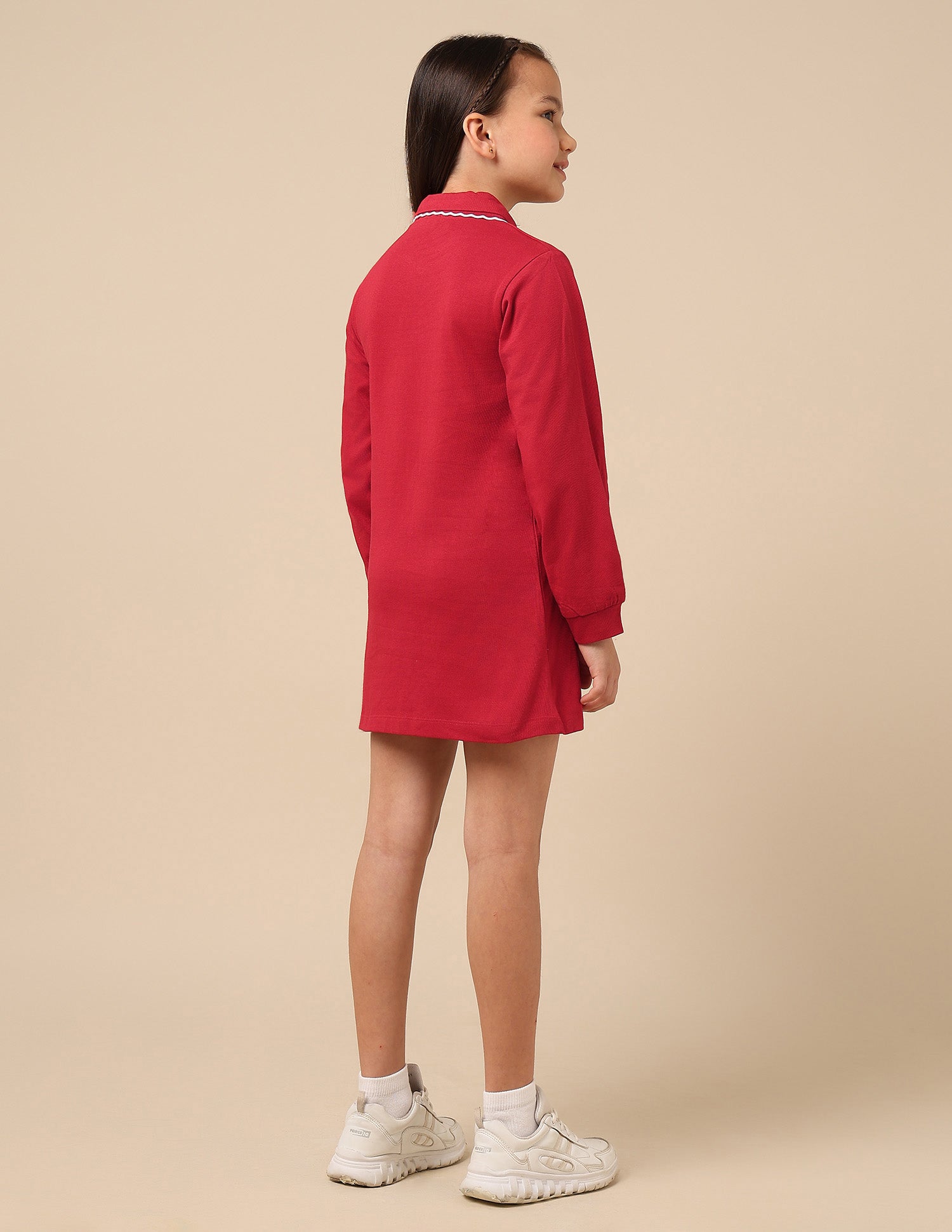 Girls Solid T-Shirt Dress Red - U.S. POLO ASSN. | Large