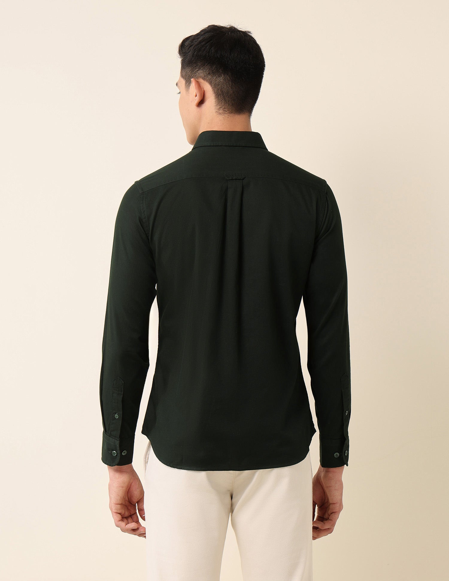 Tailored Fit Pure Cotton Shirt Dark Olive - U.S. Polo Assn. India | Large