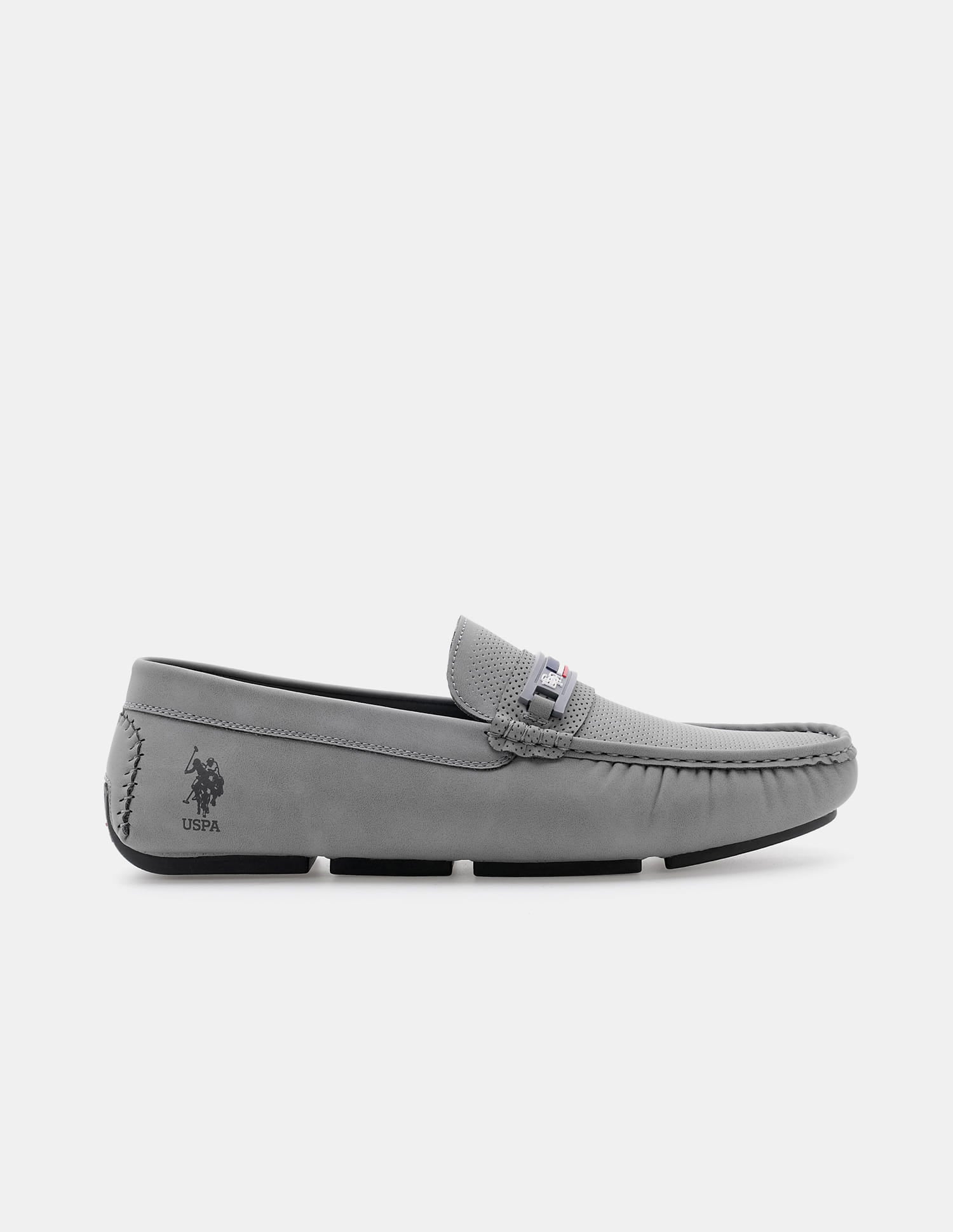 Men Barnes 5.0 Textured Loafers Grey - U.S. Polo Assn. India | Large