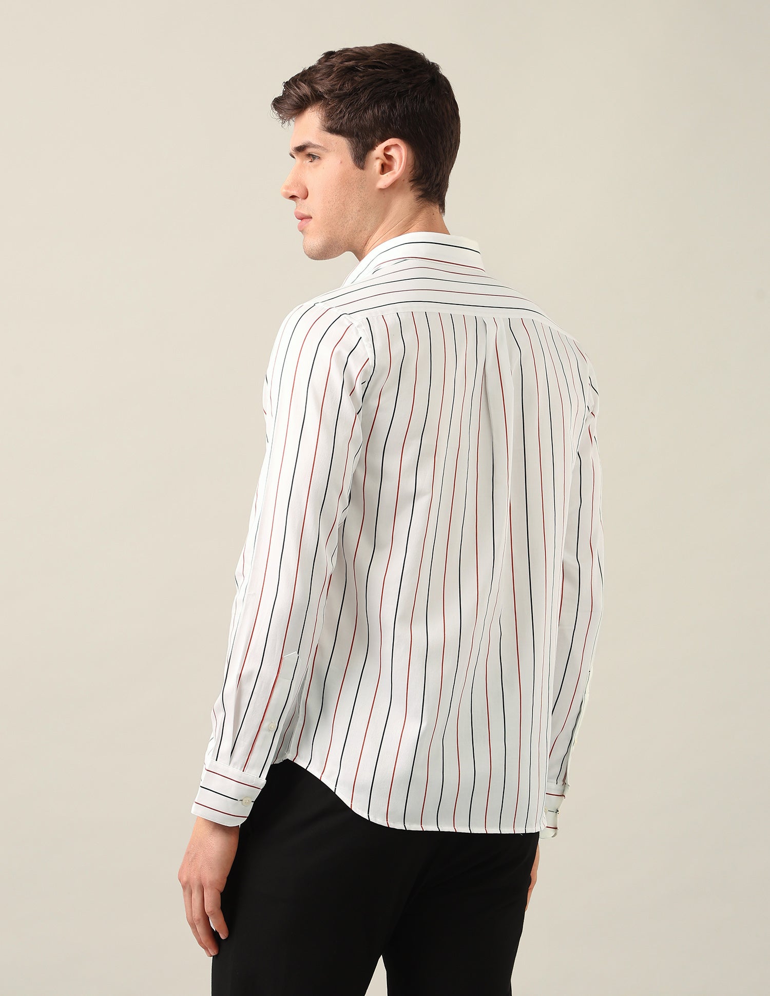 Vertical Striped Satin Shirt White - U.S. Polo Assn. India | Large