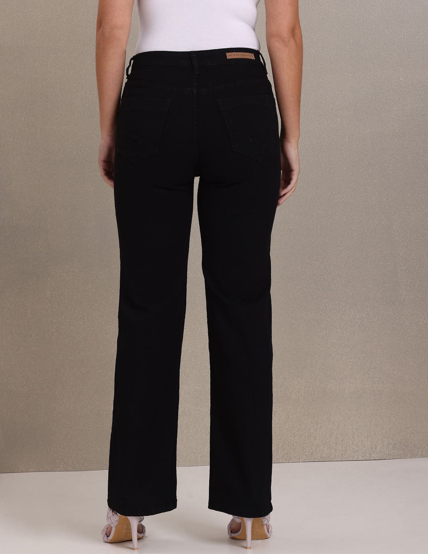 High Rise Flared Jeans Black - U.S. POLO ASSN. | Large