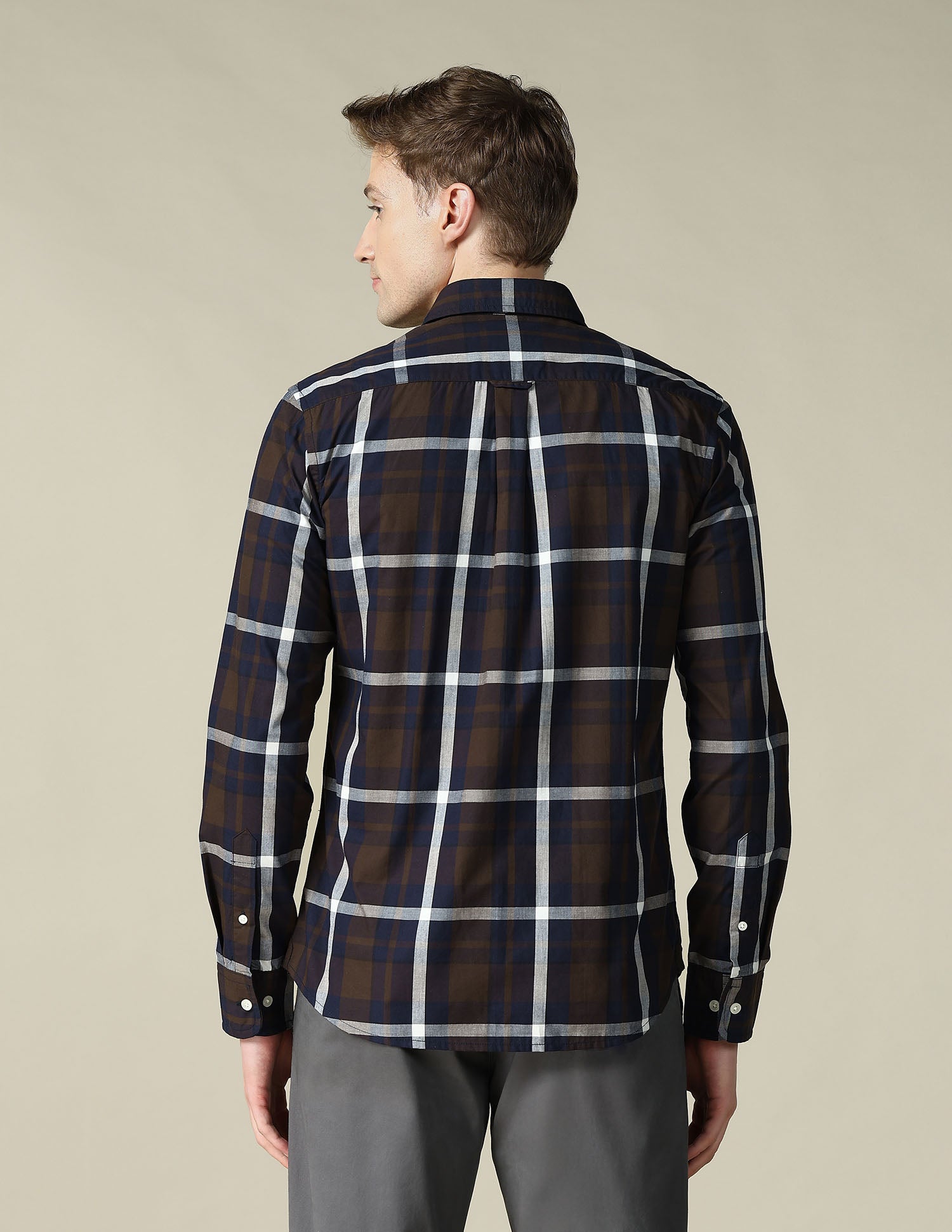 Tartan Checked Tailored Fit Shirt Brown - U.S. Polo Assn. India | Large