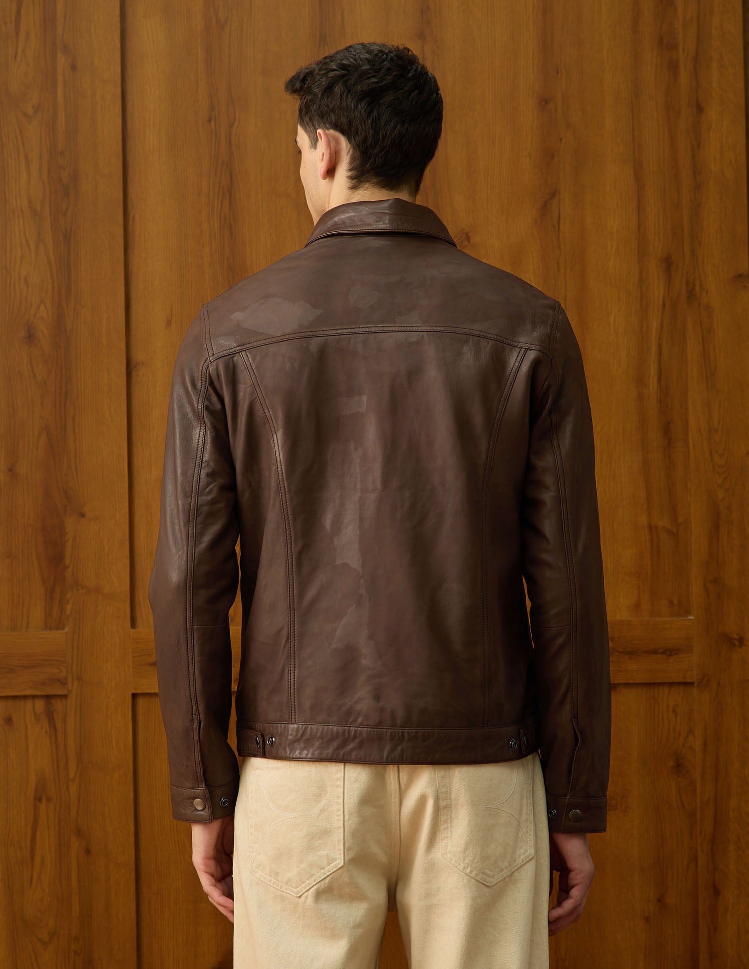 Equestrian Aisle Theater Leather Jacket Brown - U.S. POLO ASSN. | Large