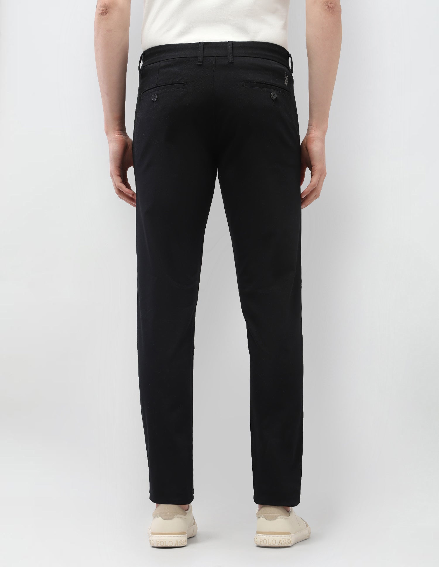 Austin Slim Fit Satin Trousers Black - U.S. Polo Assn. India | Large