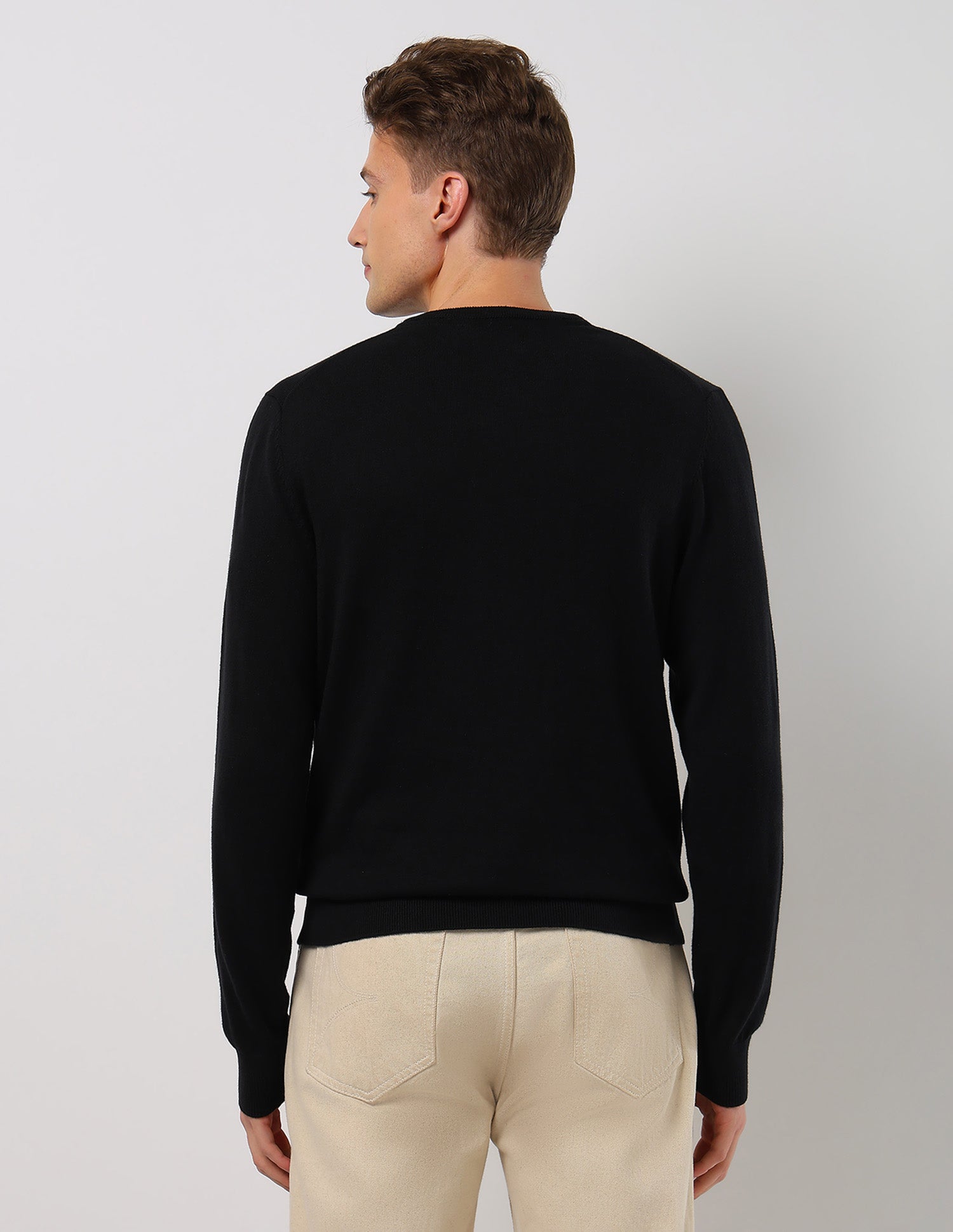 Solid Regular Fit Sweater Black - U.S. Polo Assn. India | Large