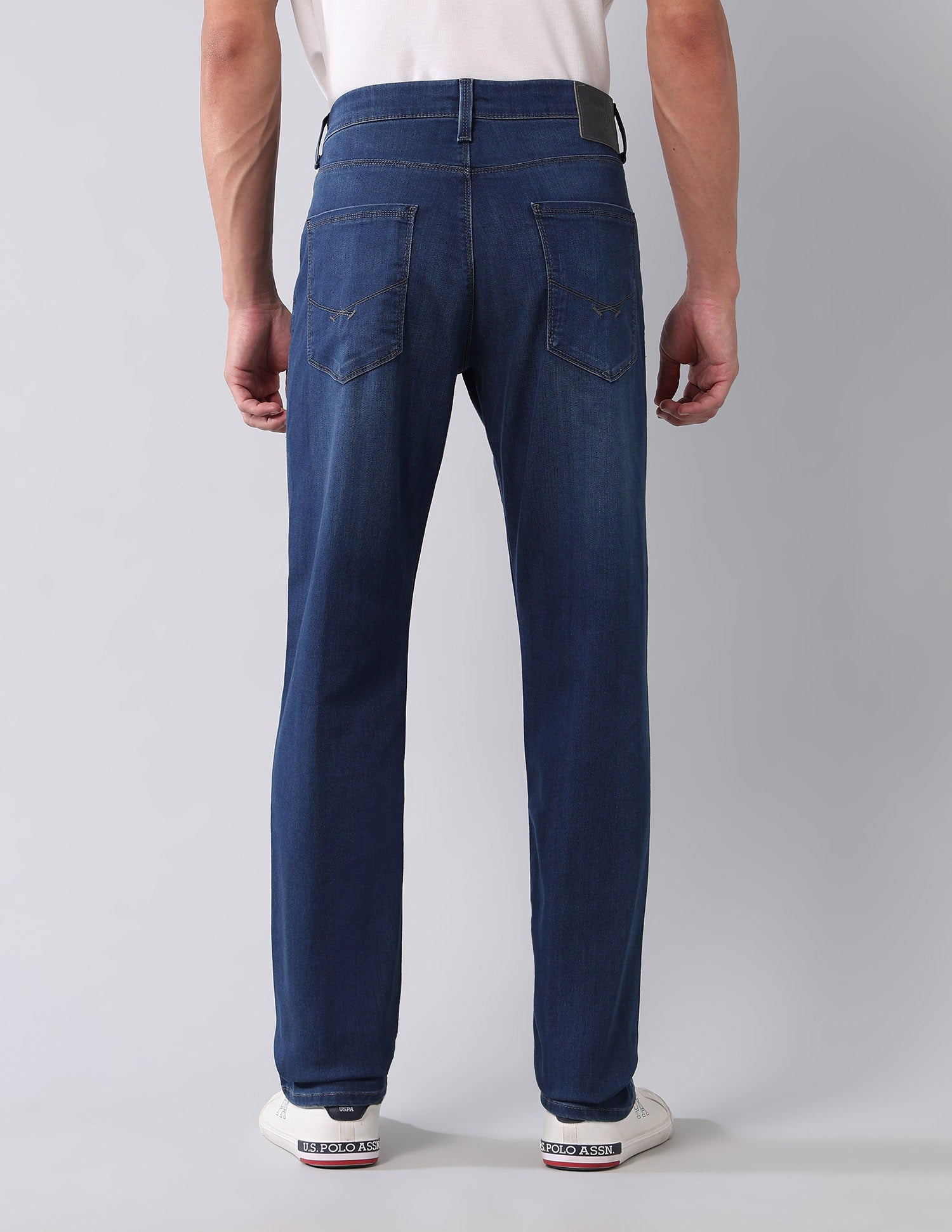 Harold Slim Straight Fit Blue Jeans Mid Wash - U.S. POLO ASSN. | Large