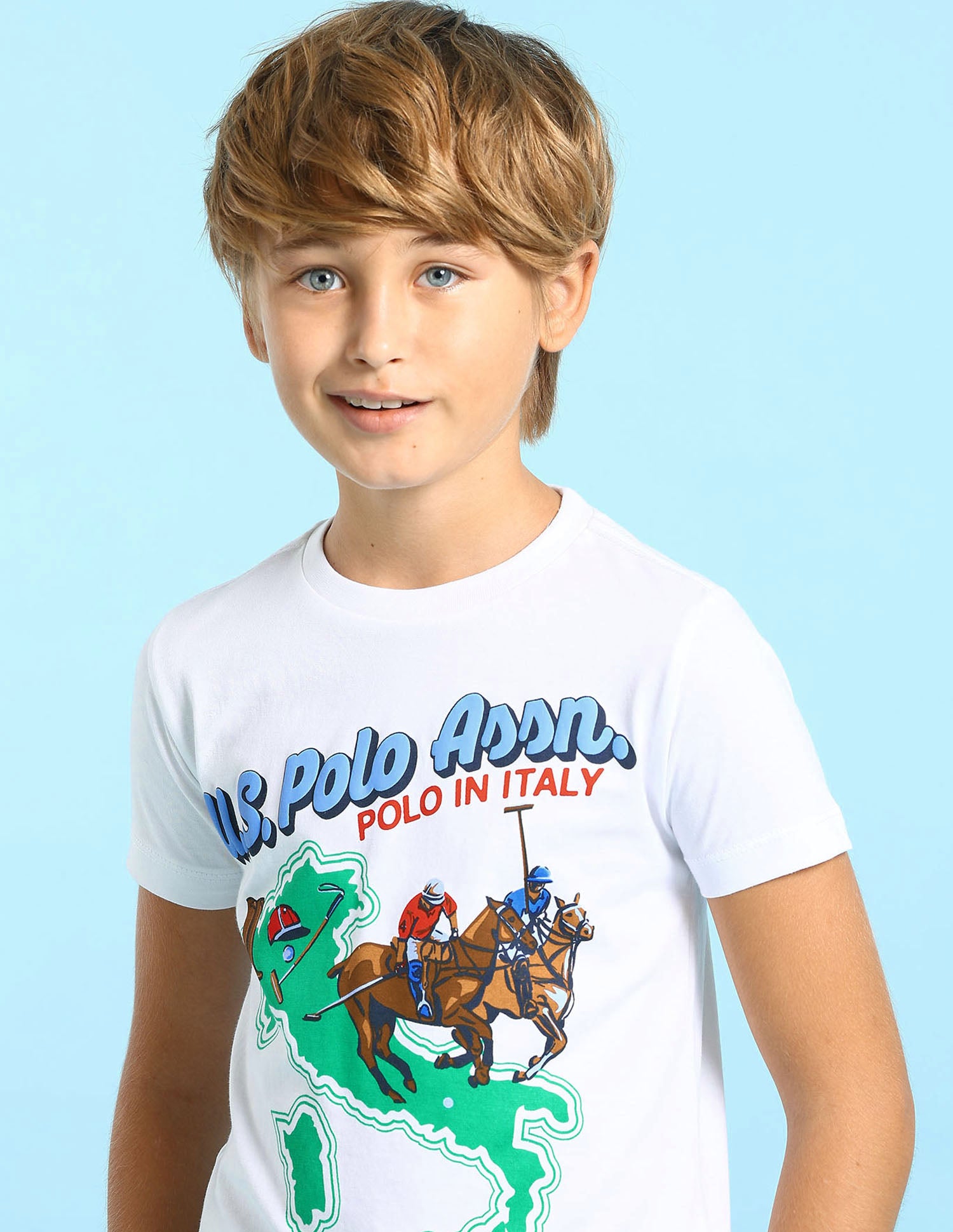 Boys Graphic Printed Regular Fit T-Shirt White - U.S. POLO ASSN. | Large