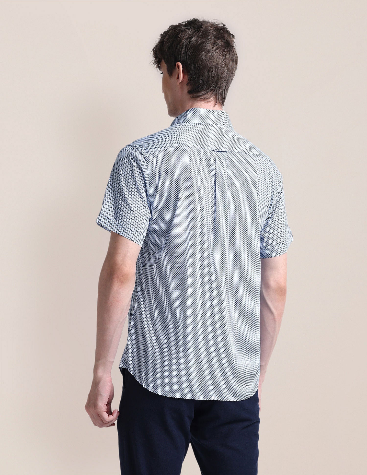 Cutaway Collar Cotton Shirt Blue - U.S. Polo Assn. India | Large
