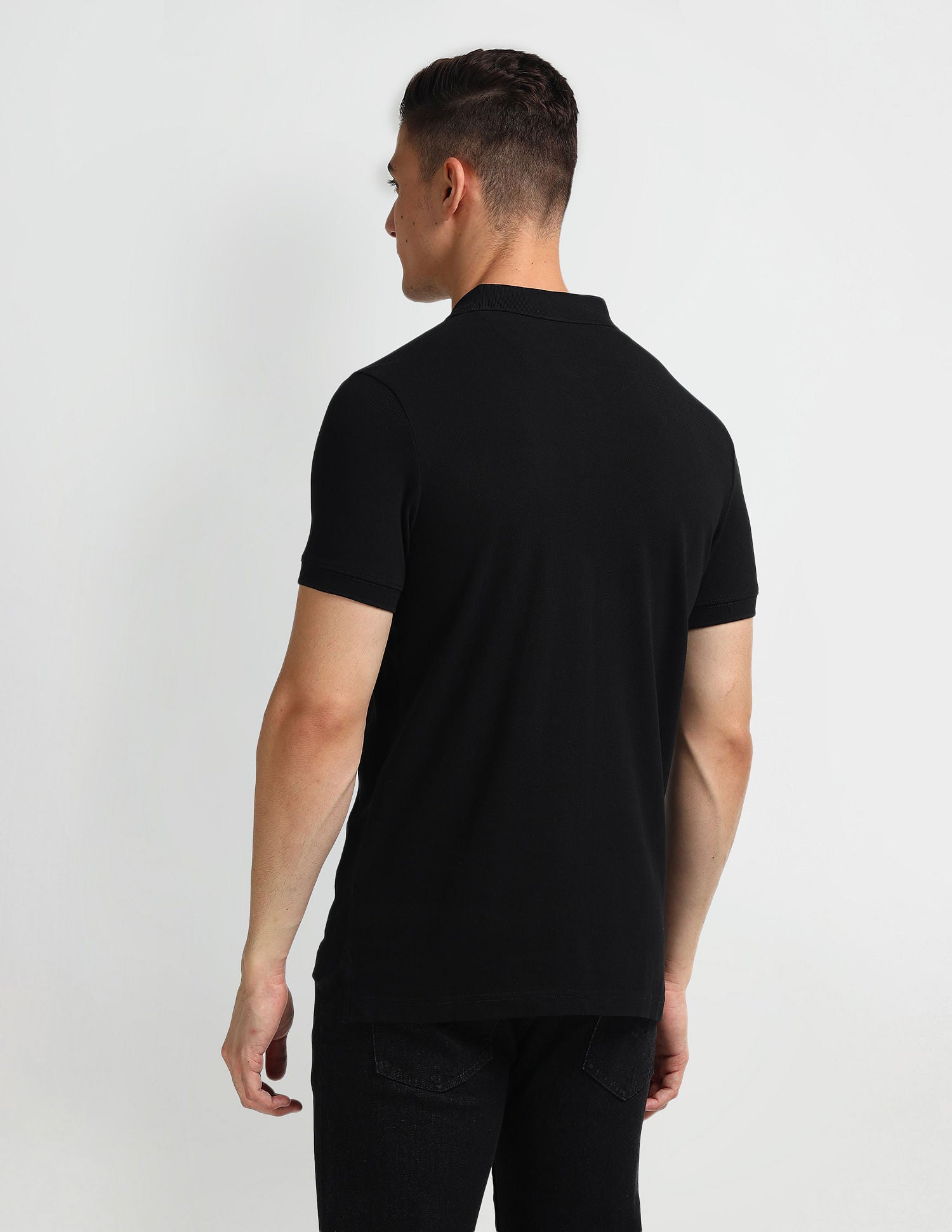 Solid Muscle Fit Polo Shirt Black - U.S. Polo Assn. India | Large