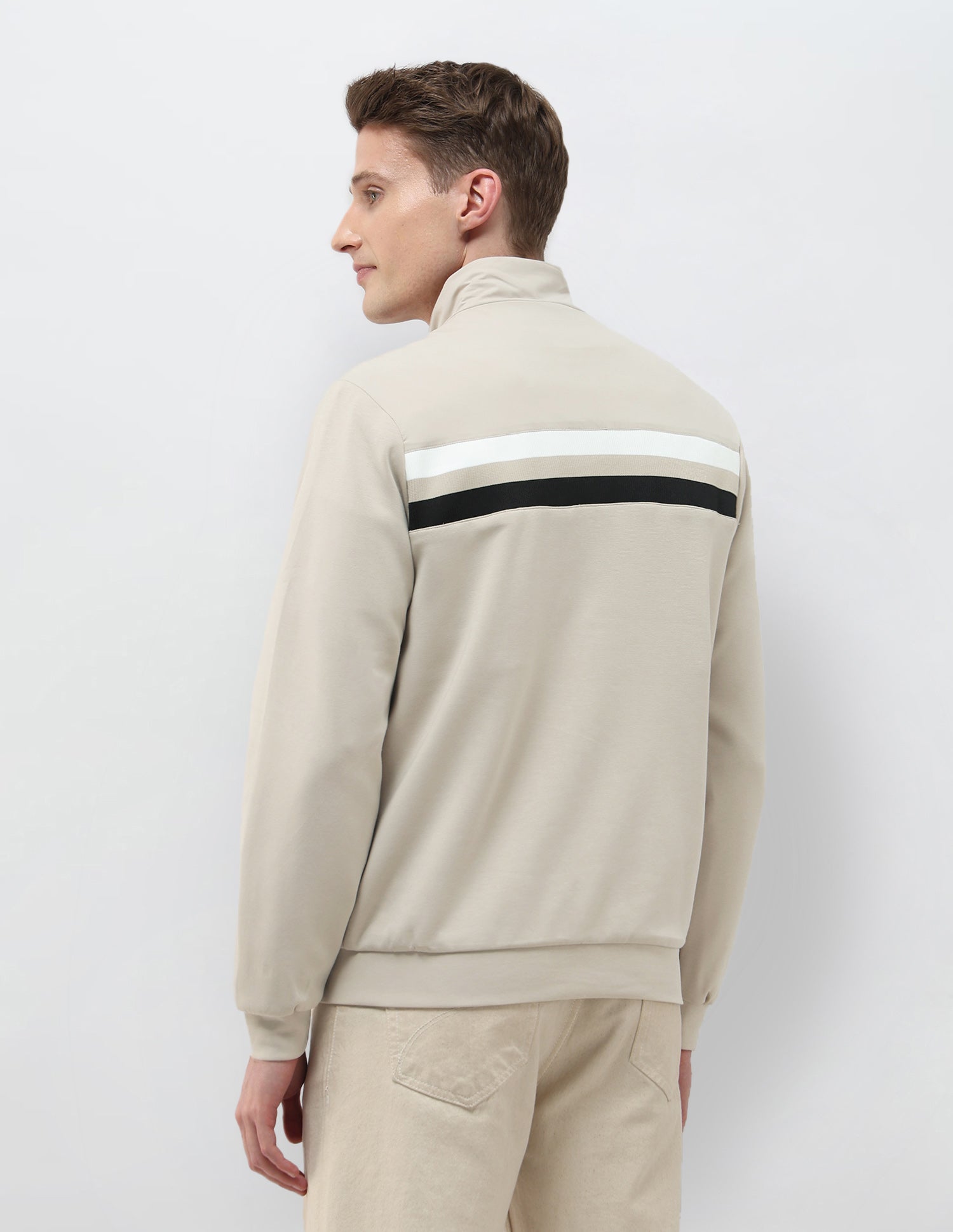 Solid Regular Fit Jacket Khaki - U.S. Polo Assn. India | Large