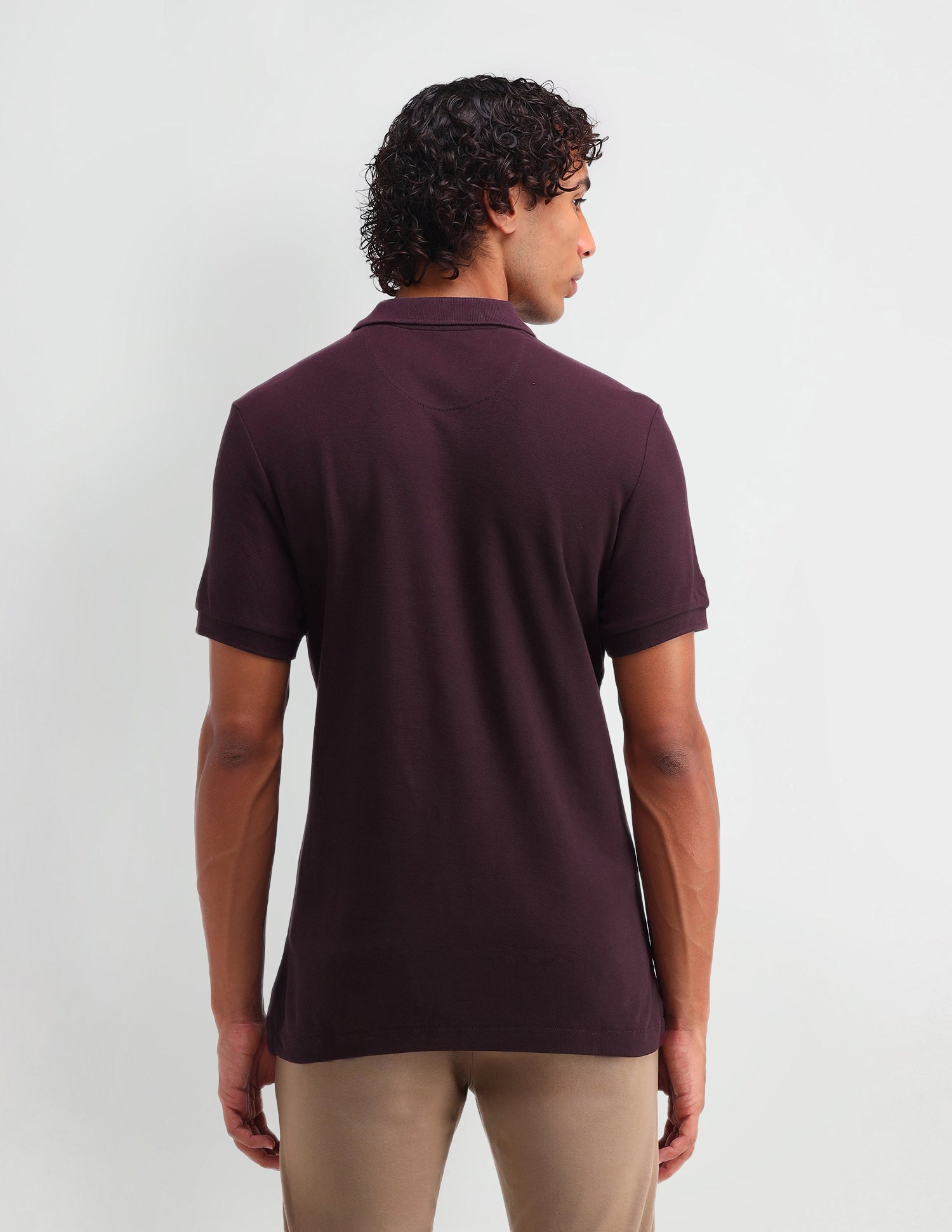 Brand Printed Muscle Fit Polo Shirt Wine - U.S. Polo Assn. India | Large