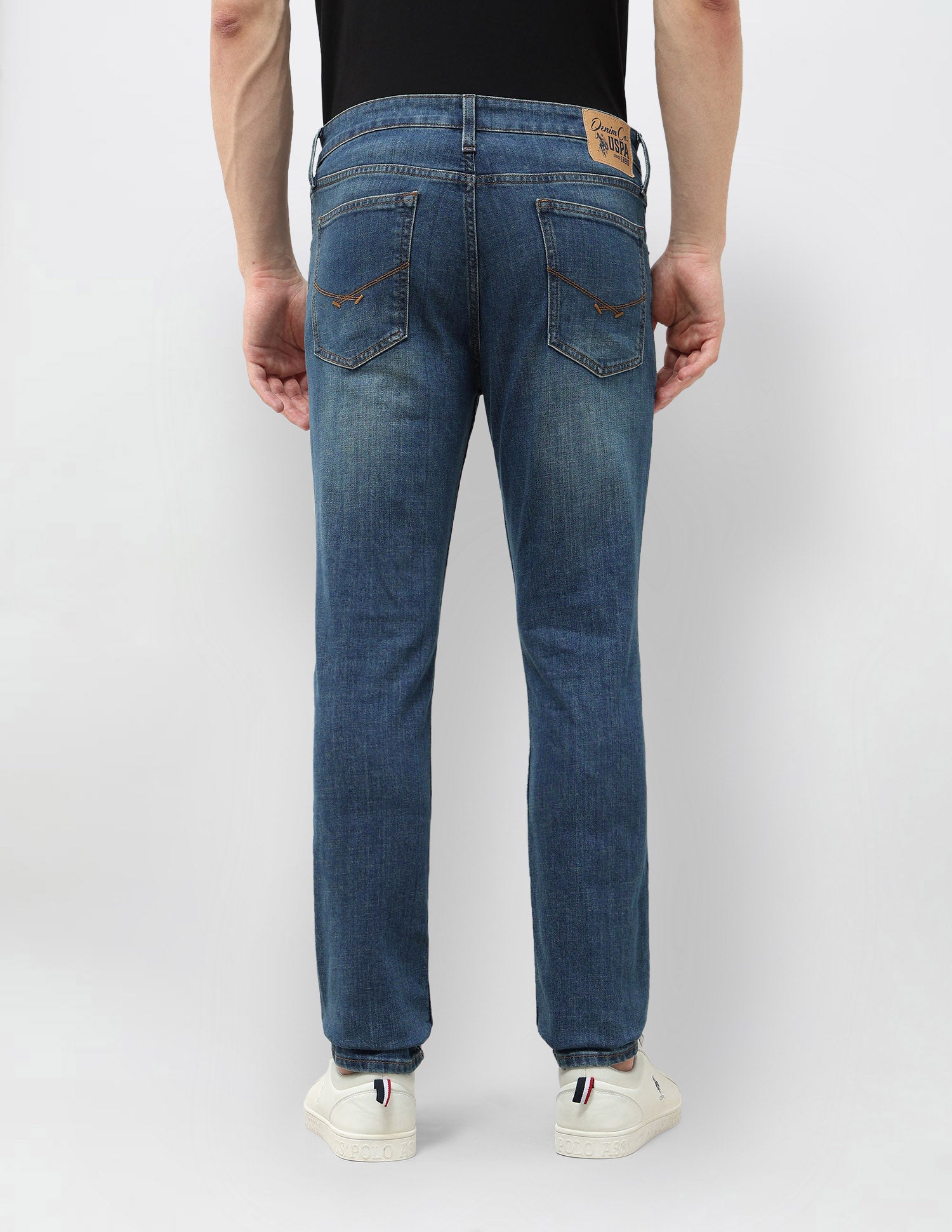 Brandon Slim Tapered Fit Stone Washed Jeans Indigo - U.S. POLO ASSN. | Large