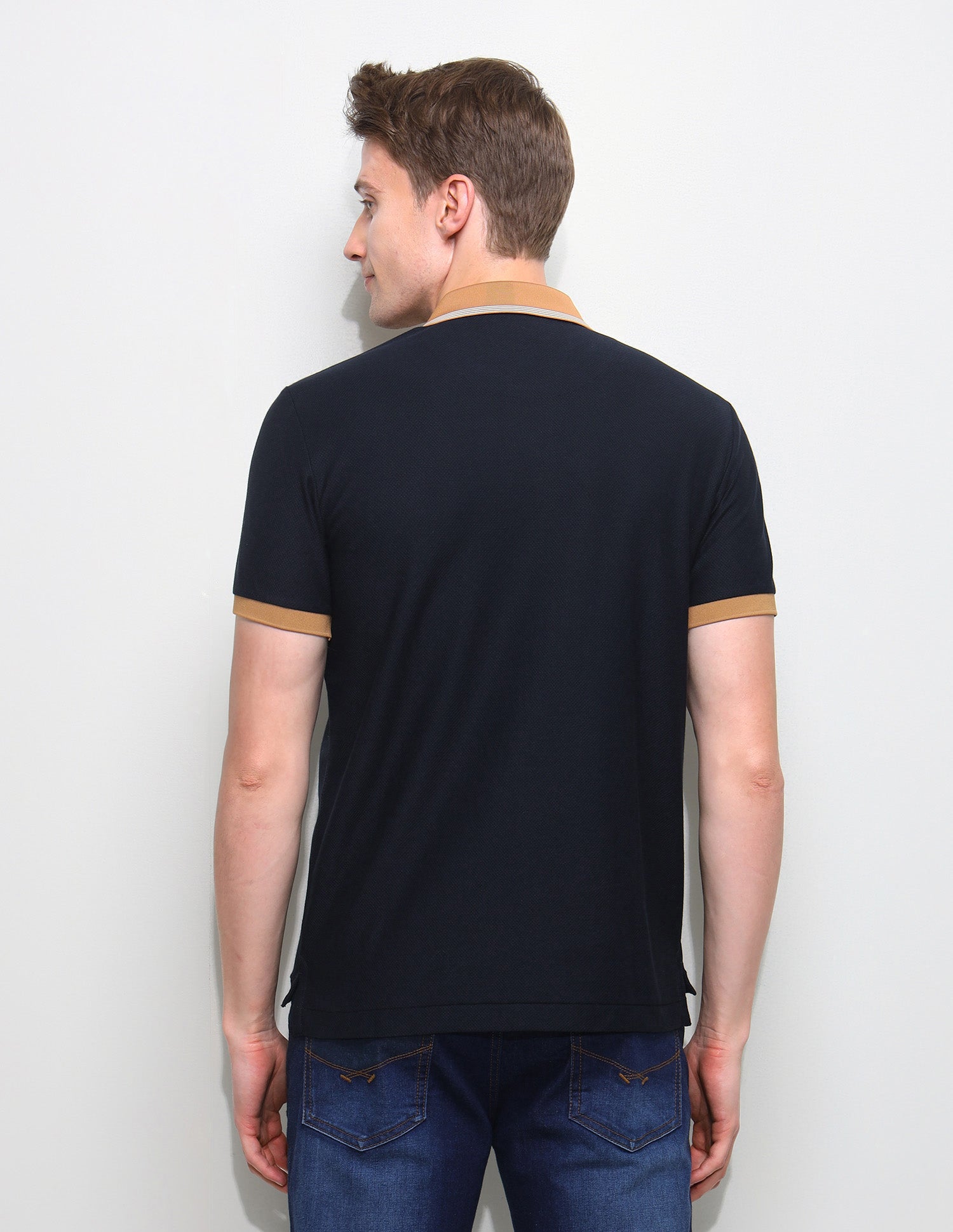 Solid Slim Fit Polo Shirt Navy - U.S. Polo Assn. India | Large