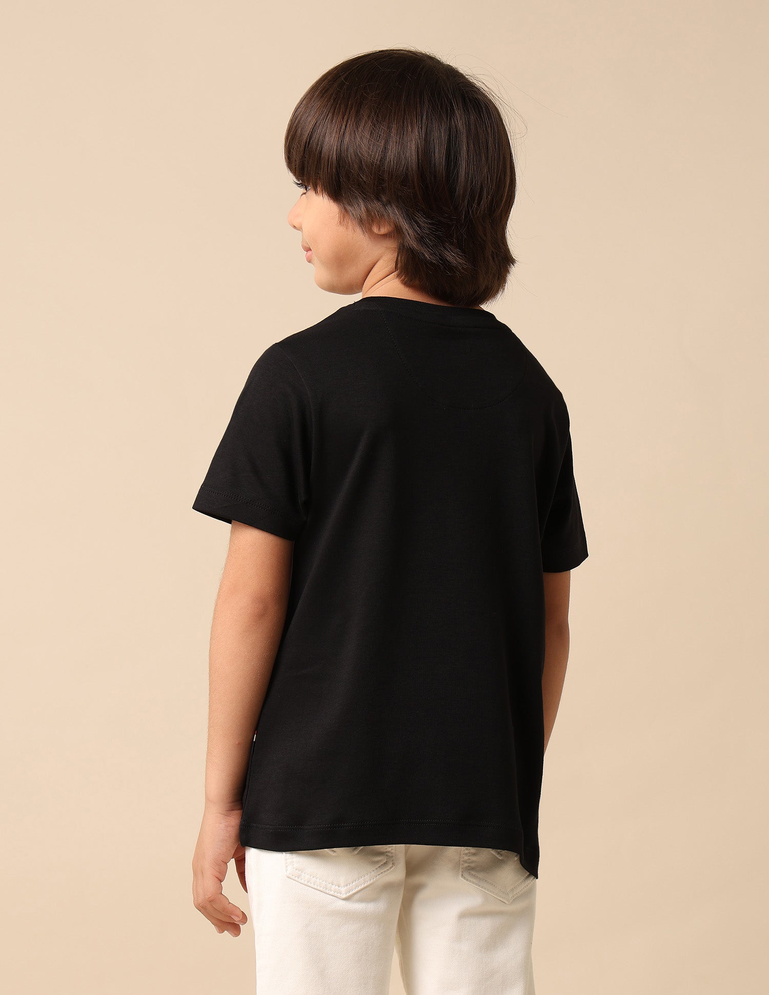 Boys Colour Blocked Regular Fit T Shirt Black - U.S. POLO ASSN. | Large