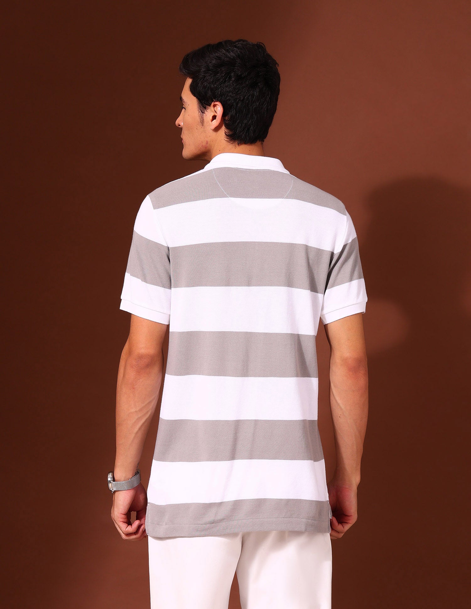 Horizontal Striped Work and Wander Polo Shirt Grey - U.S. Polo Assn. India | Large