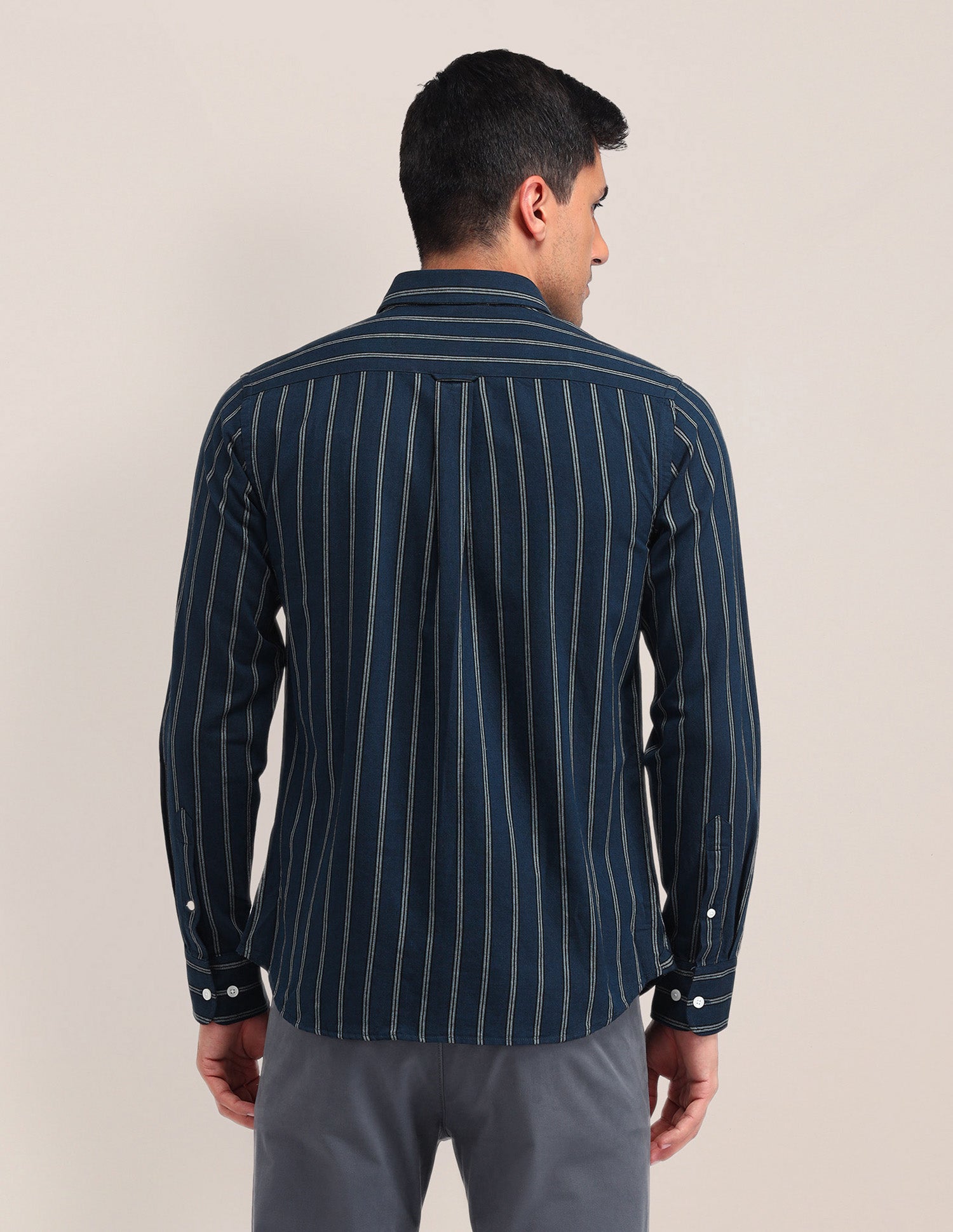 Vertical Striped Tailored Fit Shirt Dark Green - U.S. POLO ASSN. | Large