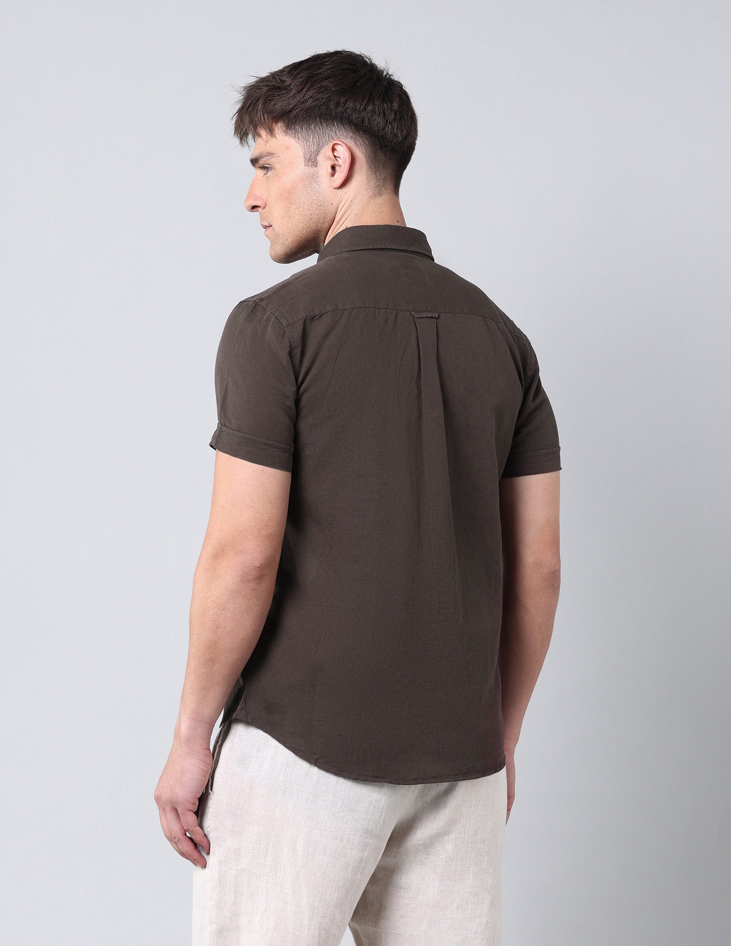Solid Regular Fit Poplin Shirt Choco - U.S. Polo Assn. India | Large