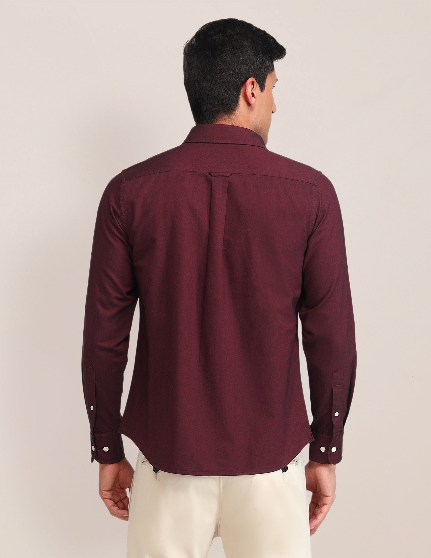 Tailored Fit Oxford Shirt Maroon - U.S. Polo Assn. India | Large