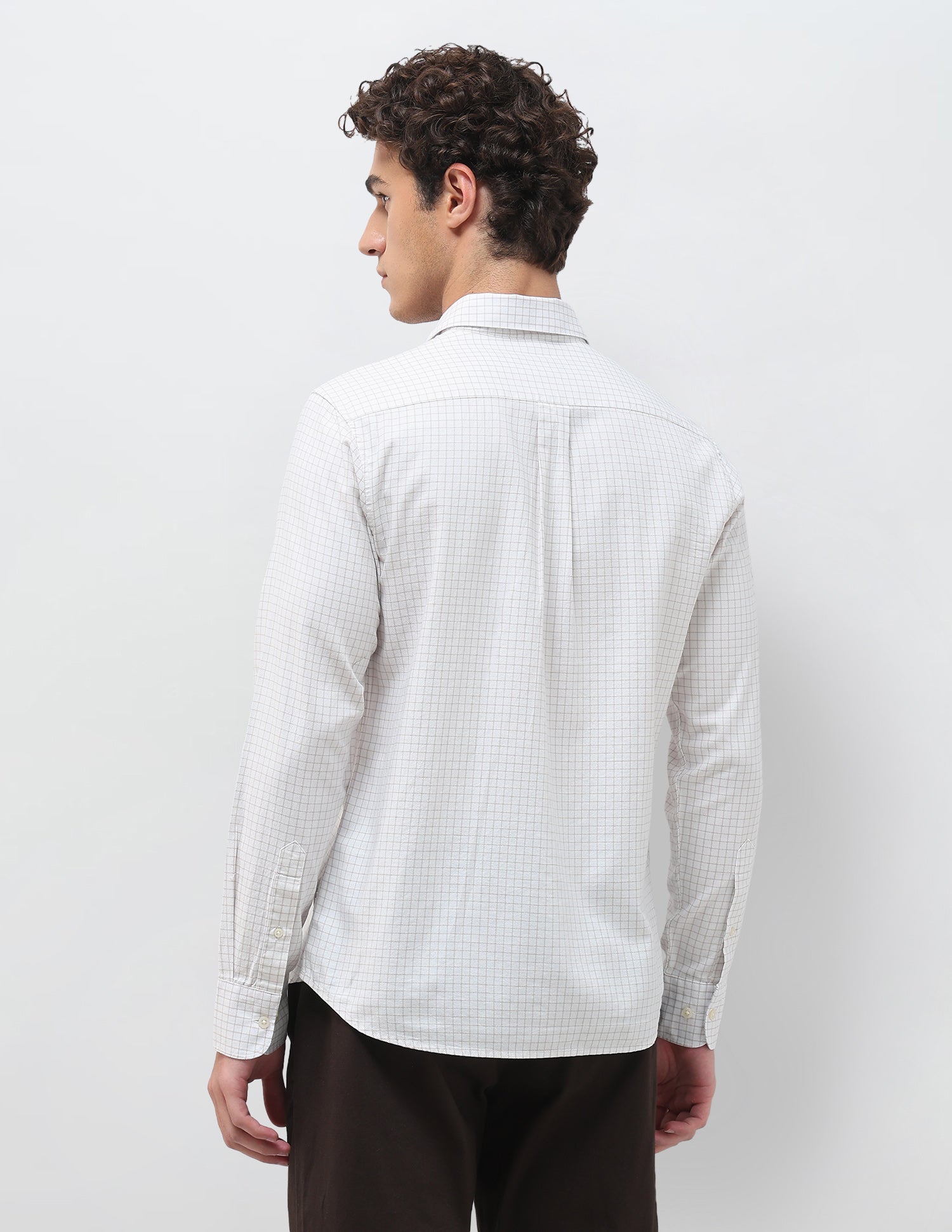 Graph Checked Regular Fit Shirt Ivory - U.S. Polo Assn. India | Large